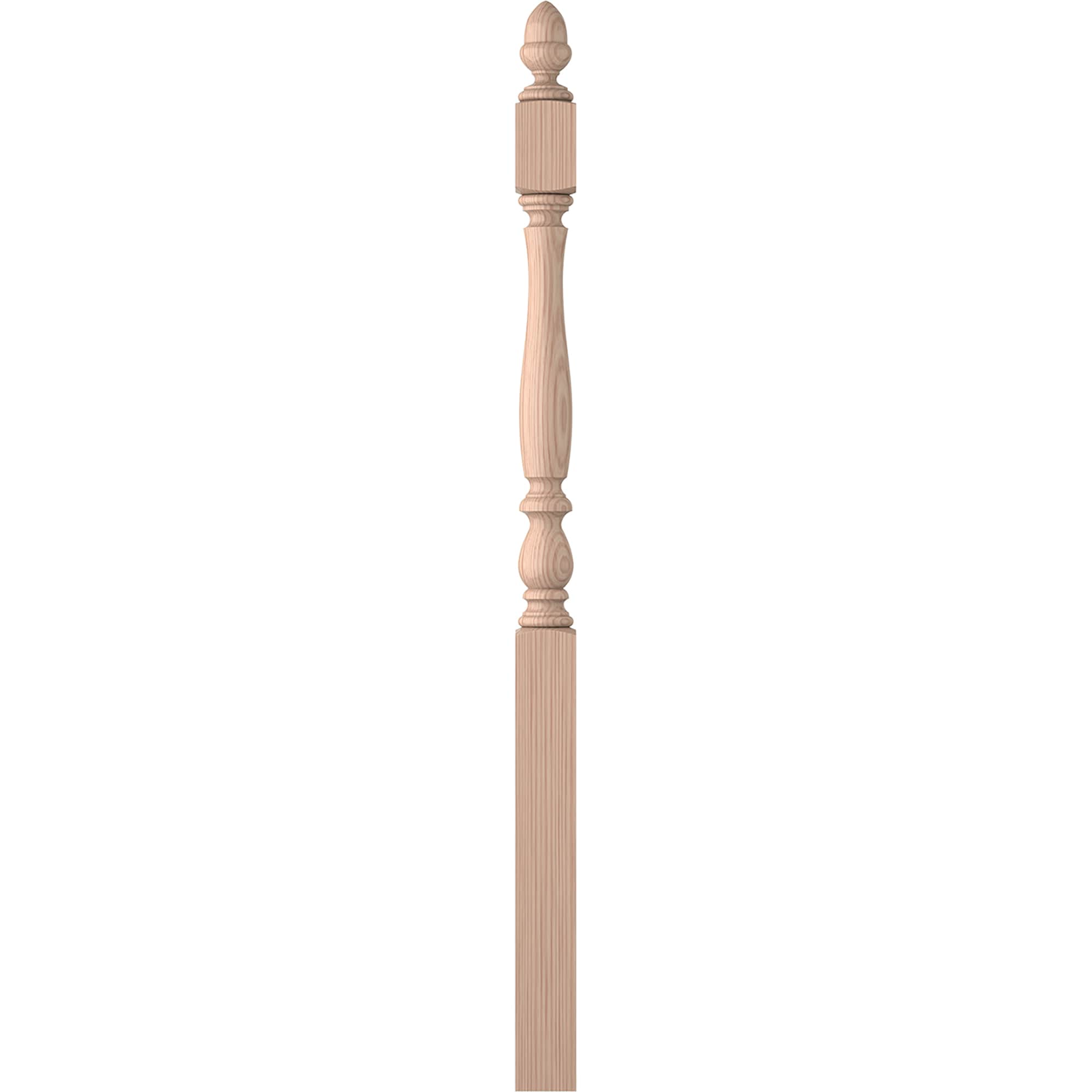 L.J. Smith Stair Systems LJP-3942-B Harbor 3.25-in x 57.7812-in Unfinished Beechwood Starting Stair Newel Post