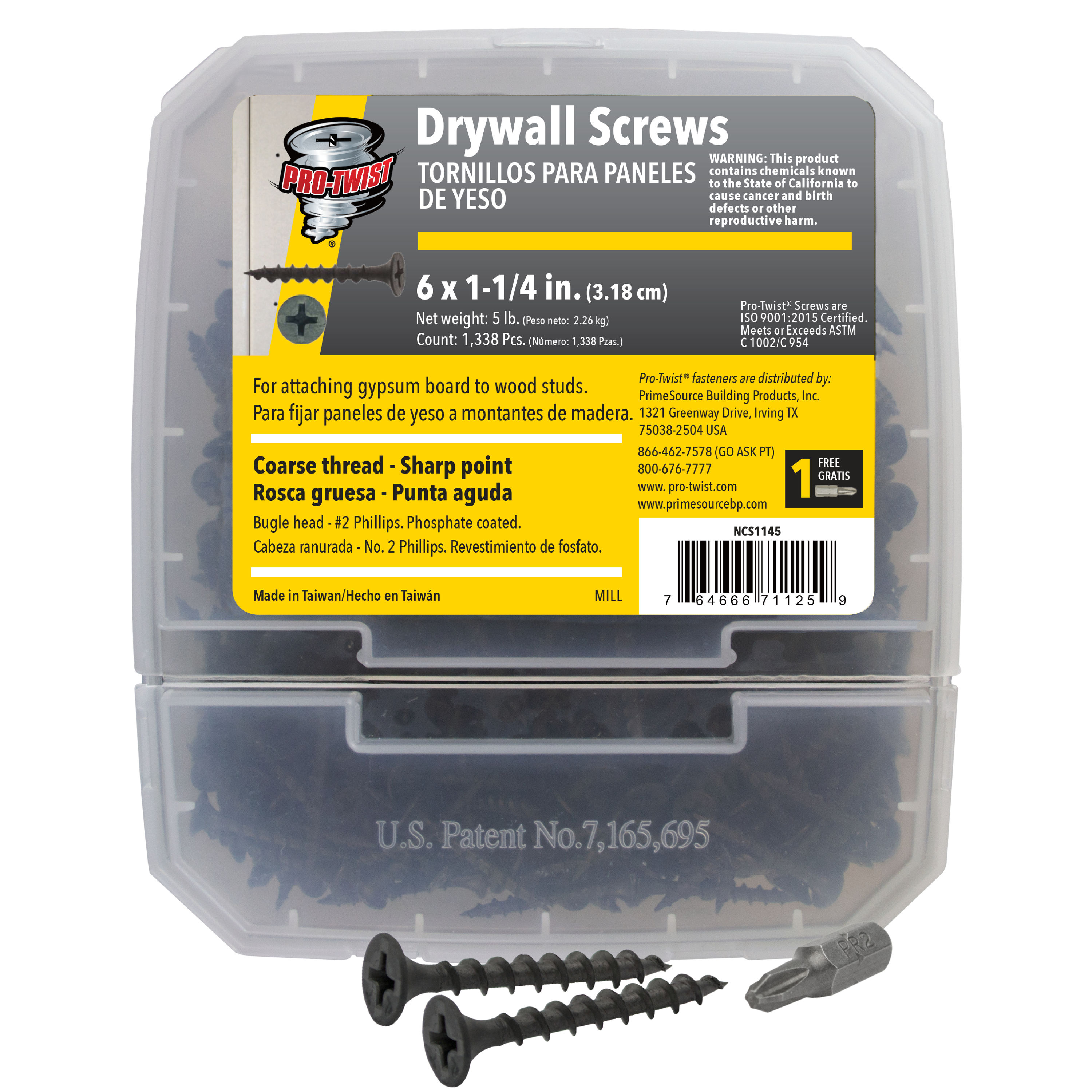 Pro Twist 6 X 1 1 4 In Bugle Coarse Thread Drywall Screws 5 Lb 1338