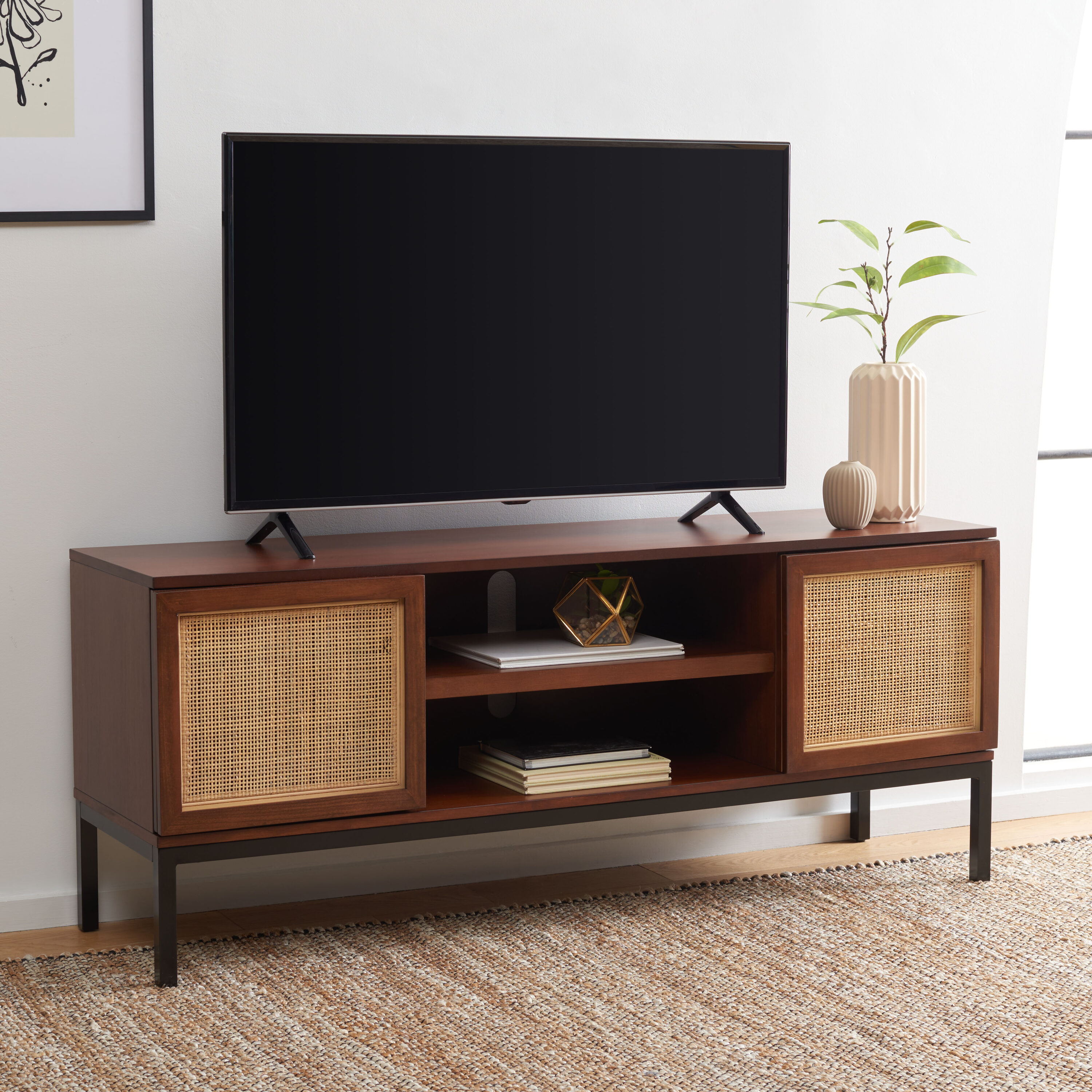Safavieh Zadie Black Coastal Mdf Media Cabinet