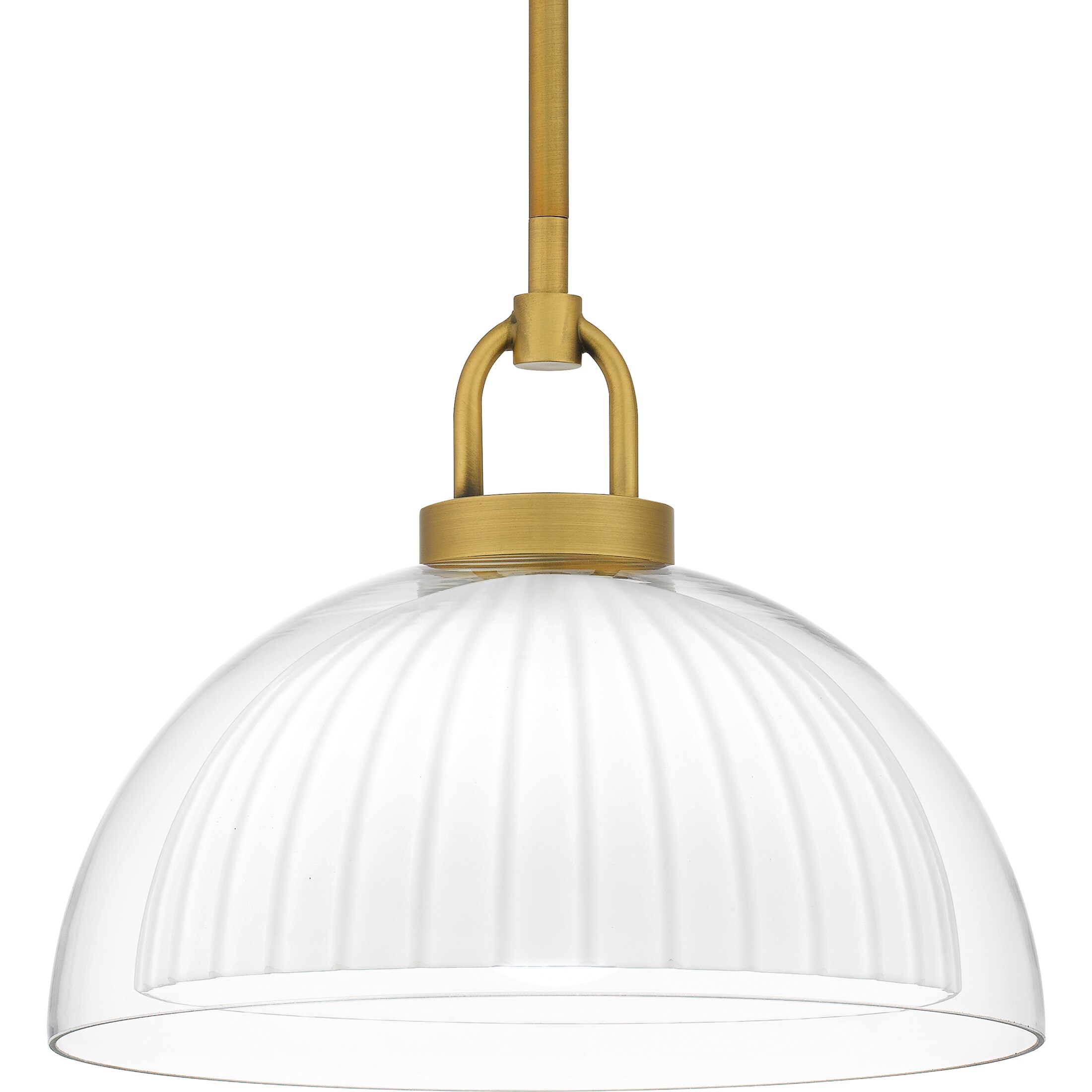Jansen 12" Brushed Gold Pendant Light with Glass Shade