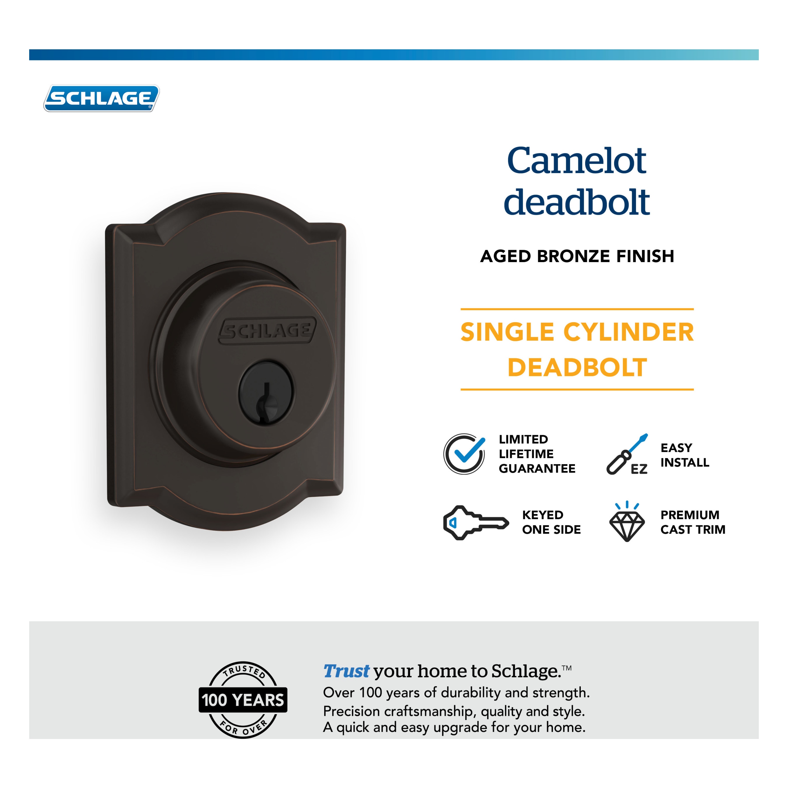 Schlage LOCK B60 N G CAM 716 Door-Deadbolts - View #6