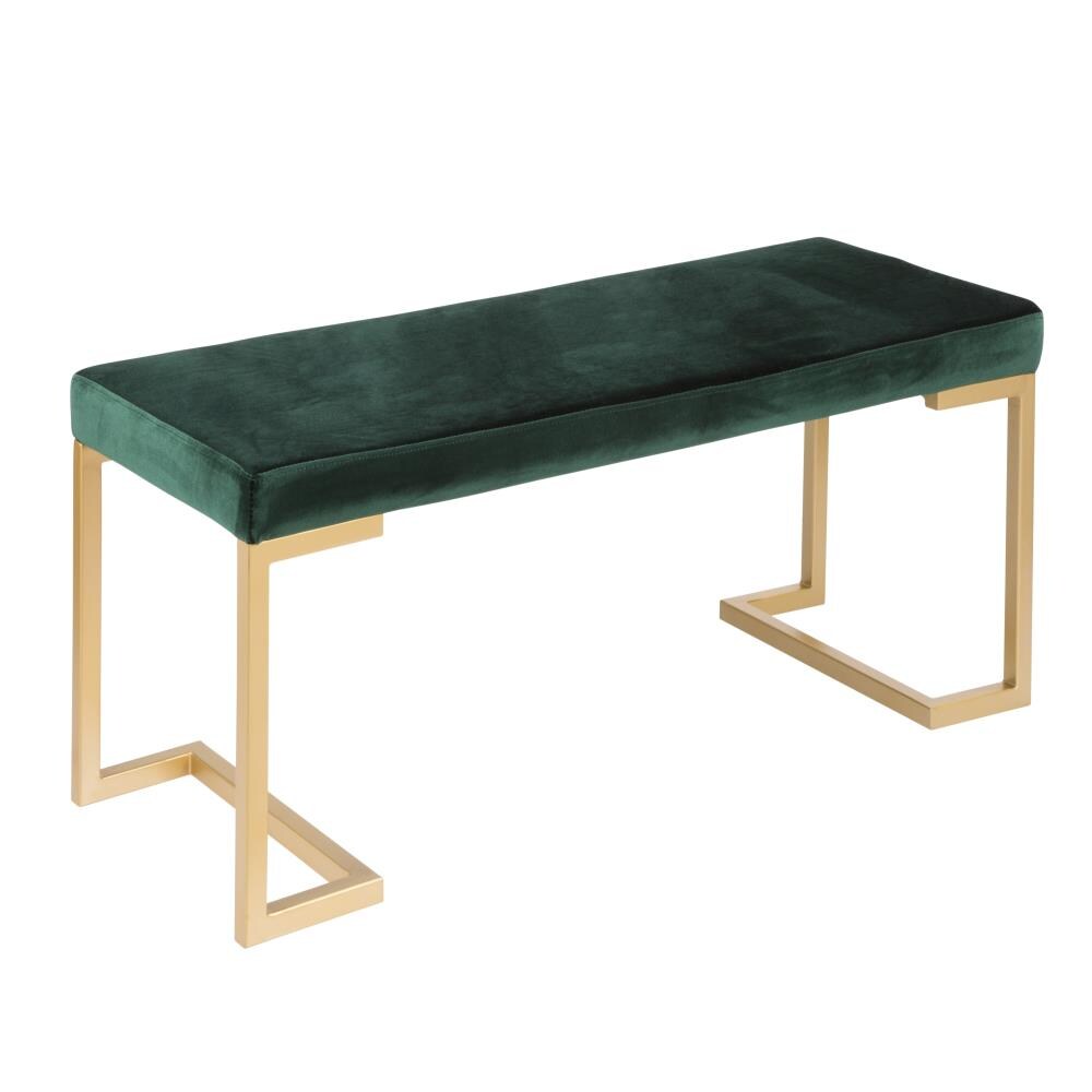 LumiSource BC-MDAS AU+GN Midas Eclectic Gold, Green Accent Bench 17.5-in x 43-in x 18-in