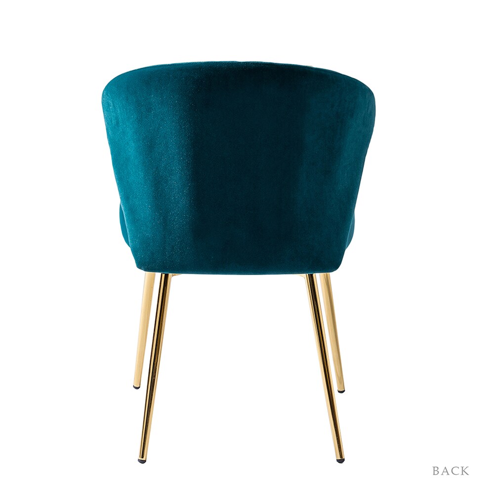 14 Karat Home Casual Teal Velvet Accent Chair in the Chairs department ...