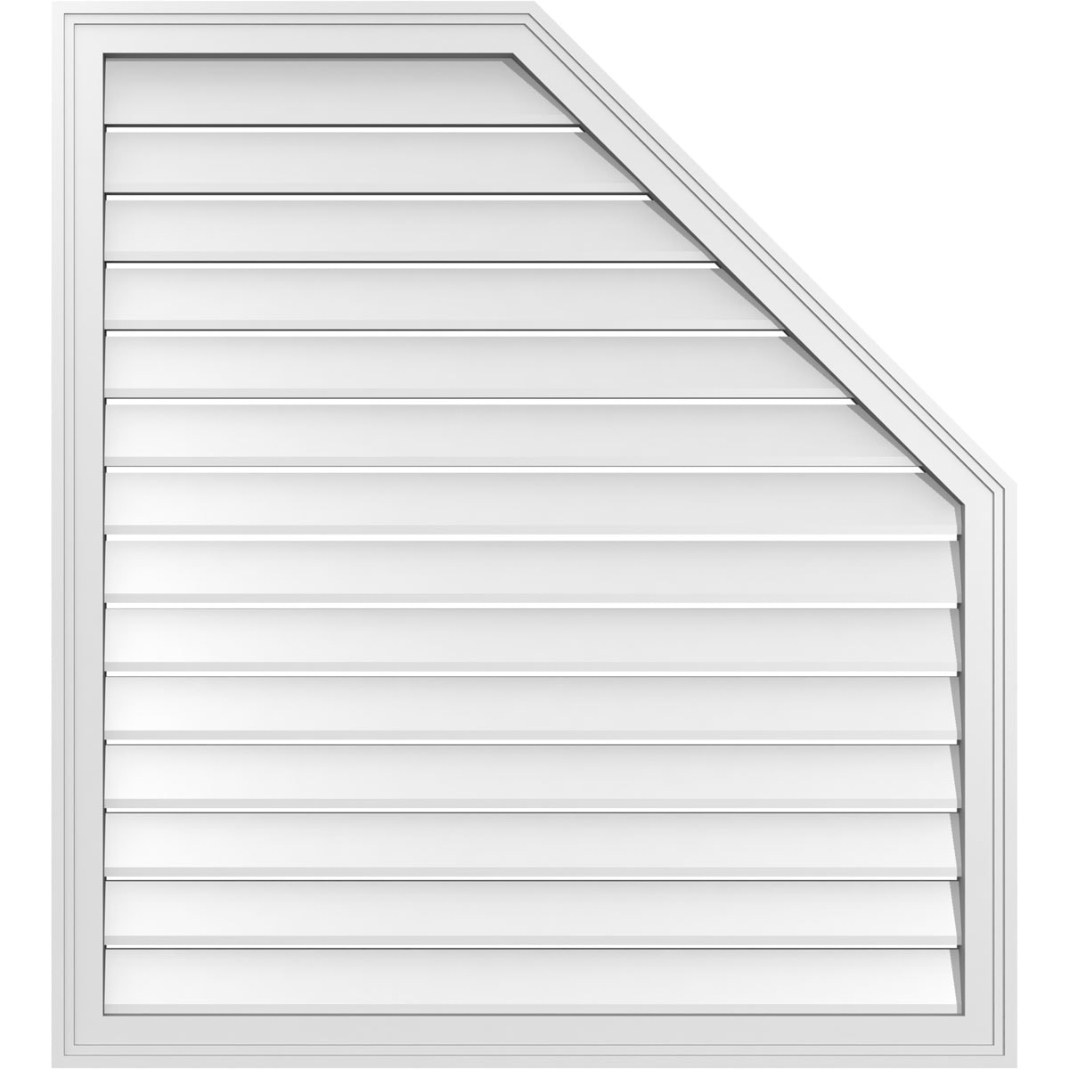 Ekena Millwork GVPOR38X4202SF 38-Inches x 42-Inches Off-white Octagon PVC Gable Louver Vent