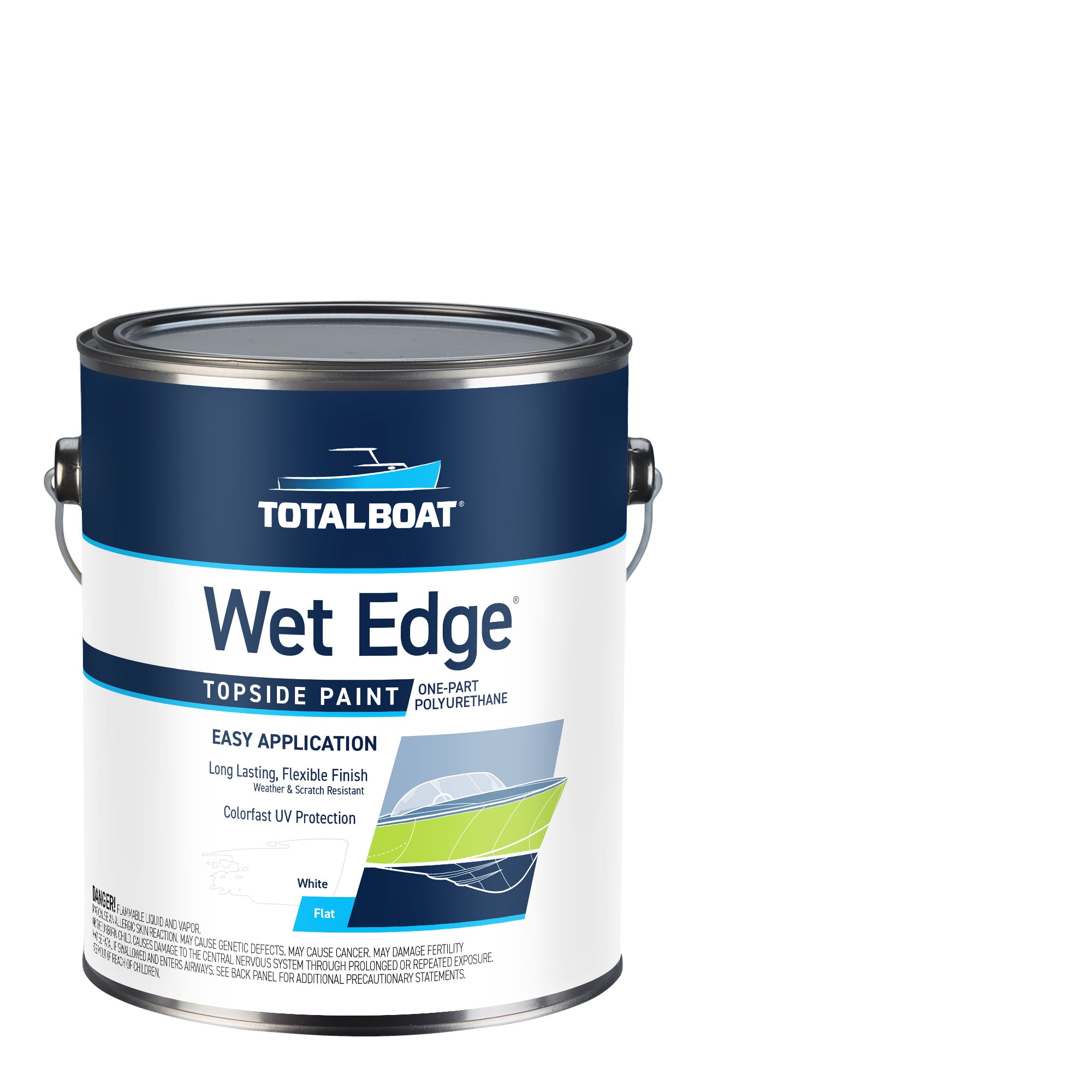 TotalBoat 520651 Wet Edge Topside Paint Flat Flat White Enamel Oil-based Marine paint ( 1-gallon )