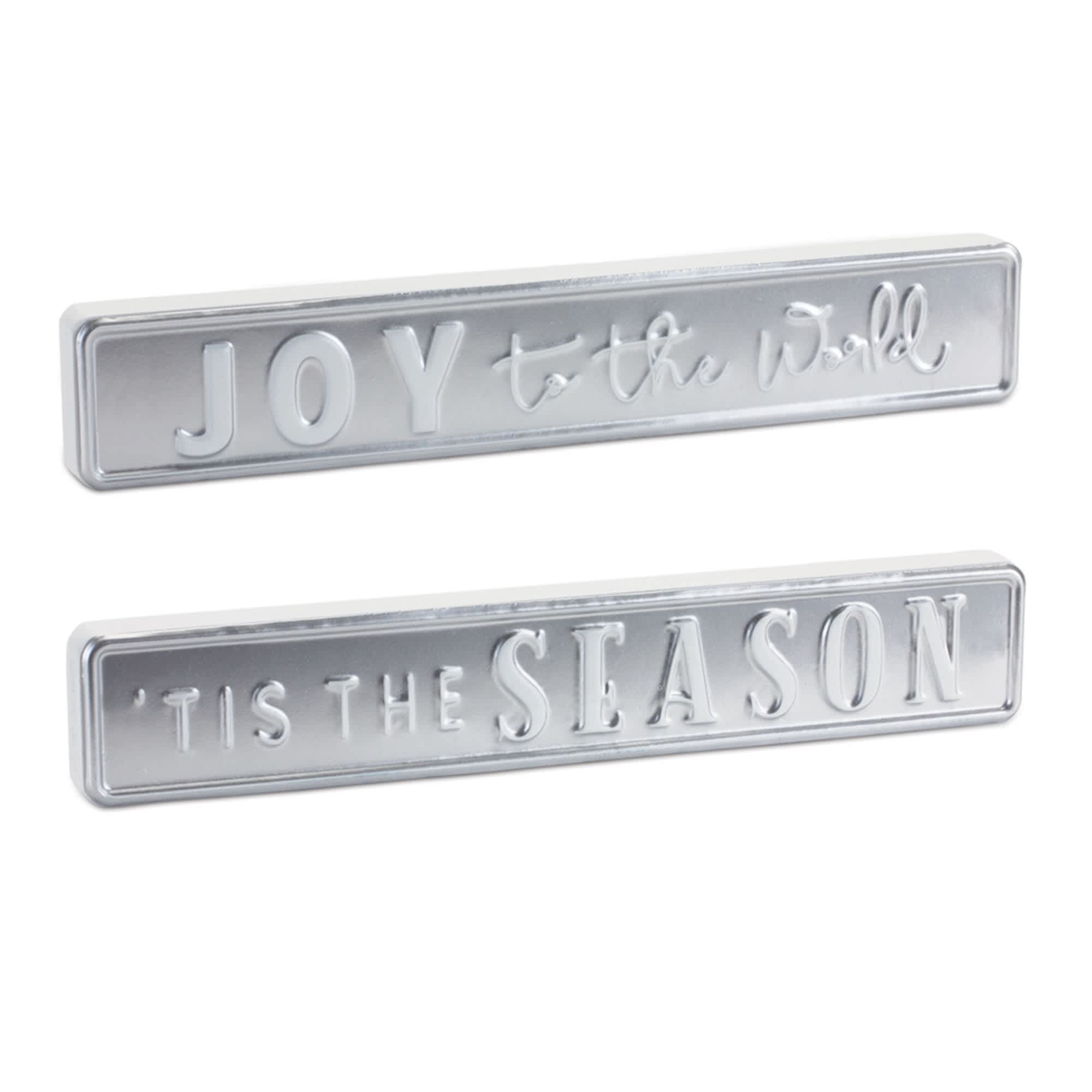 Melrose International Metal Holiday Sentiment Sign (Set of 2) #90731DS