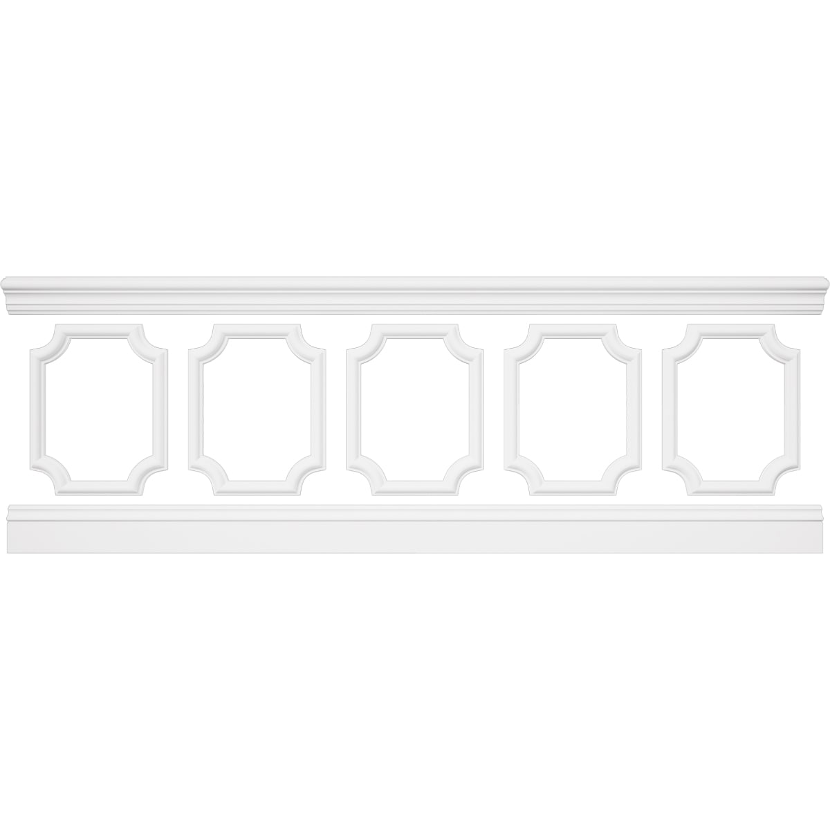 Ekena Millwork Smooth Off-white Polyurethane Wainscoting Wall Panel 7 -Pack