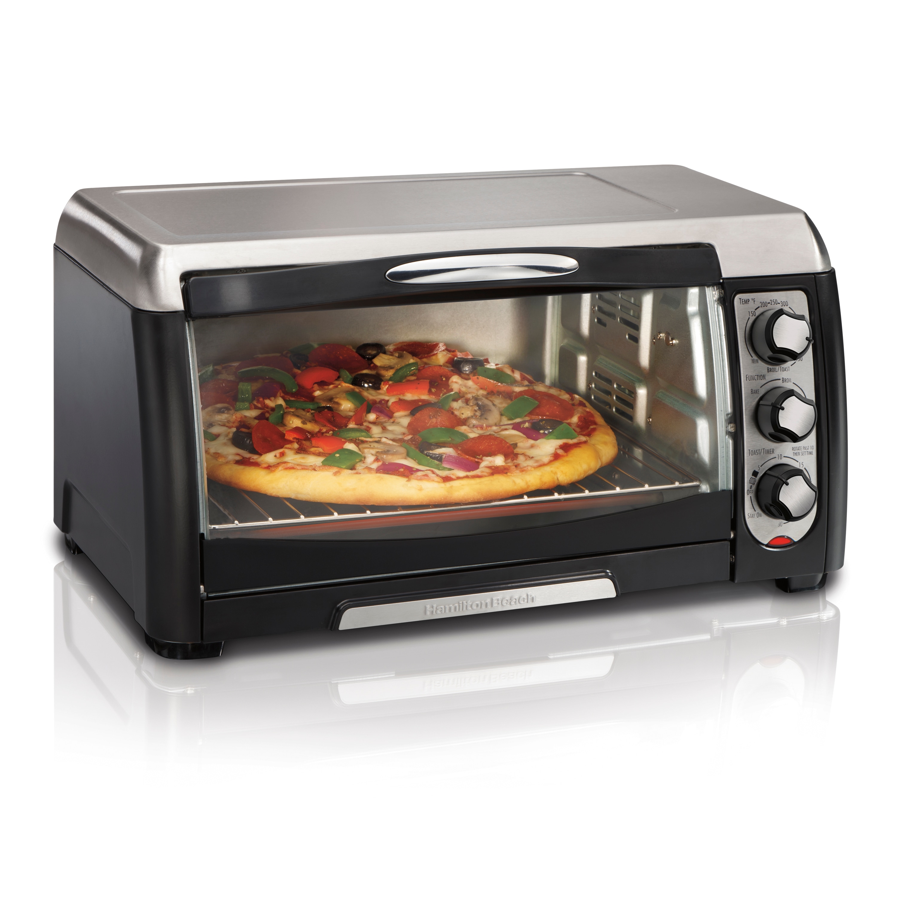 Hamilton Beach 6 Slice Black Convection Toaster Oven Automatic Shut off in the Toaster Ovens department at Lowes