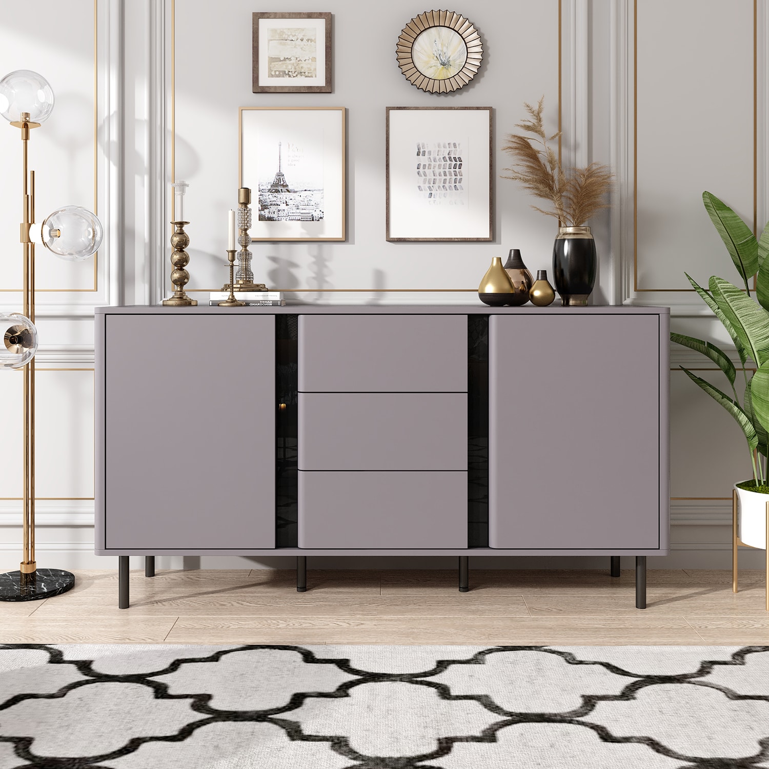 FUFU&GAGA KF200248-01 Contemporary/Modern Gray Buffet