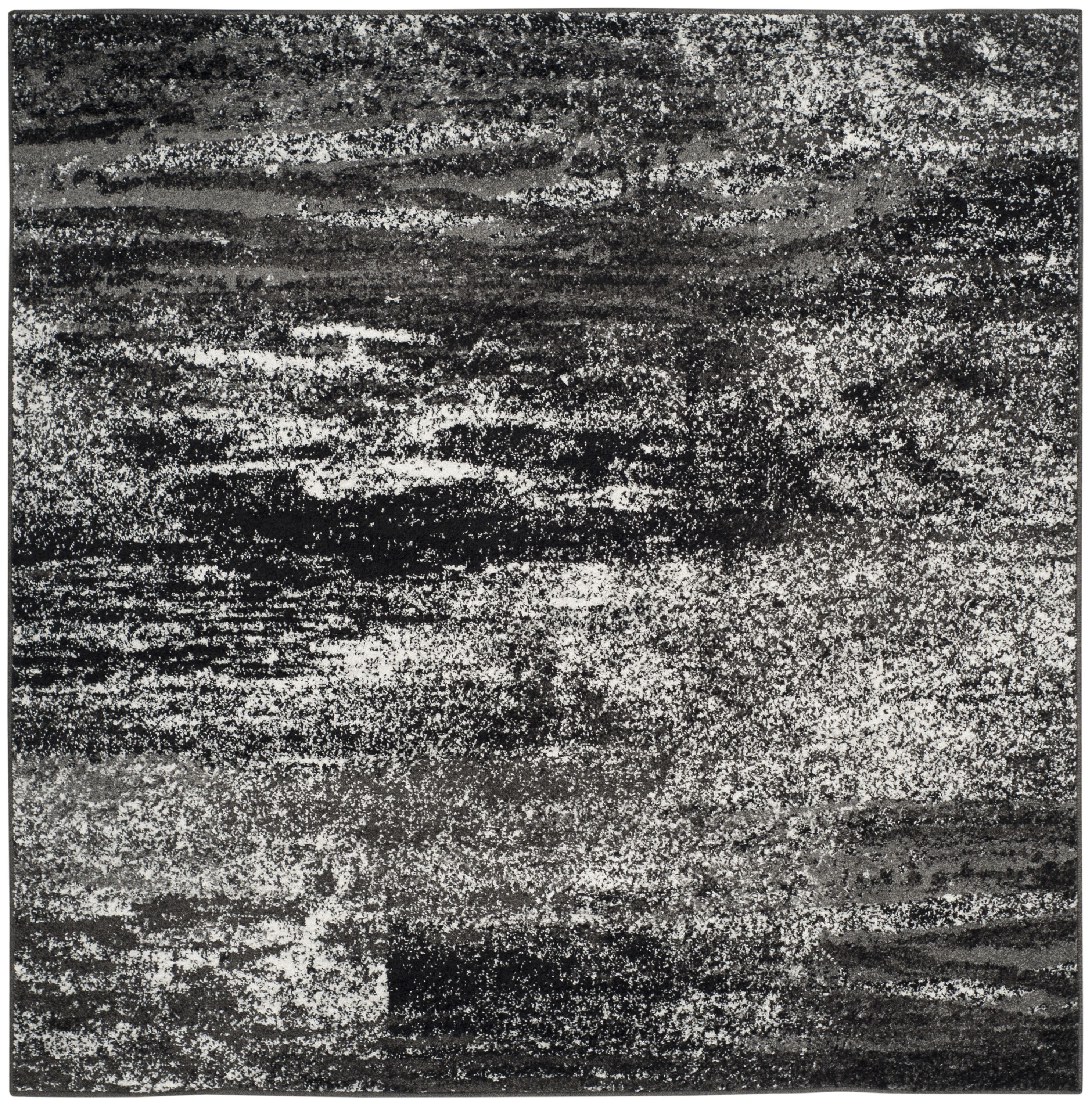 Safavieh ADR112A-8SQ Adirondack Zayne 8 x 8 (ft) Loomed Polypropylene Silver/Black Square Indoor Abstract Industrial Area rug