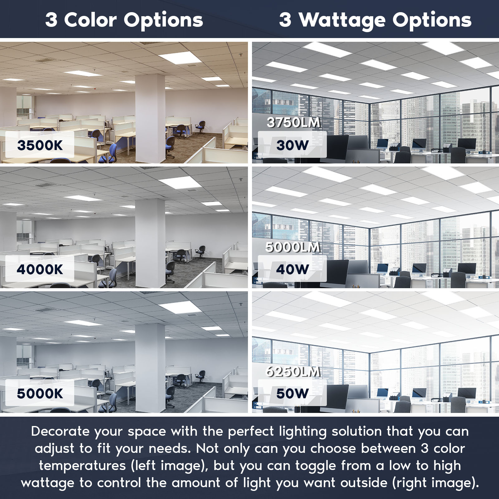 Luxrite LR24263-4PK Led-Panel-Lights - View #2