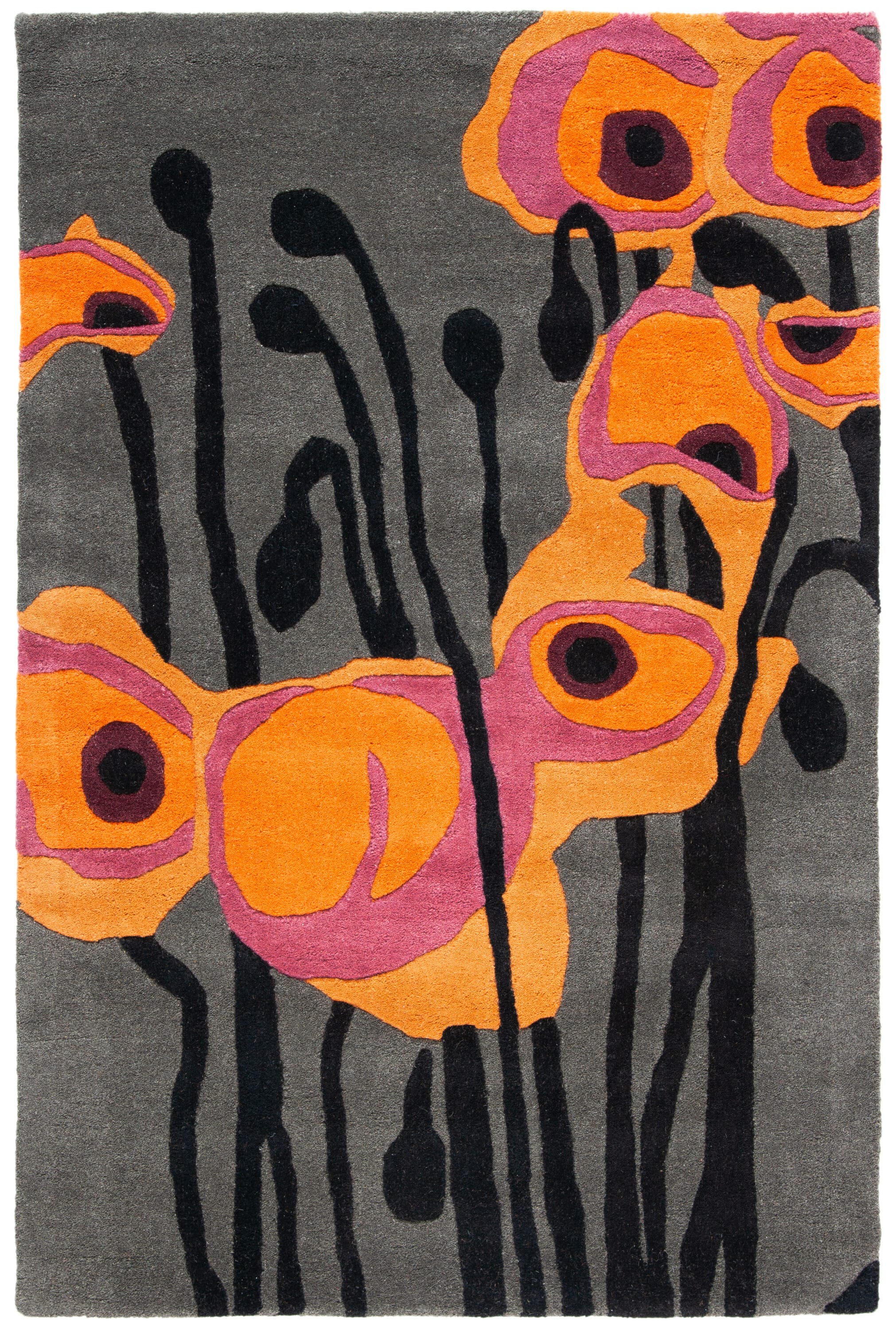 Handmade Tufted Reversible Gray Wool-Viscose 2' x 3' Area Rug
