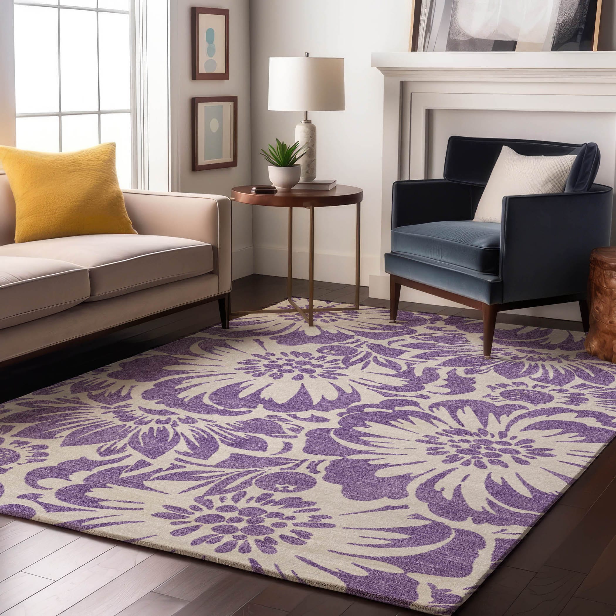 Addison Rugs AMF514SM8RO Mayfield AMF514SM 8 x 8 (ft) Loomed Polyester Salmon Round Indoor Abstract Machine washable Area rug