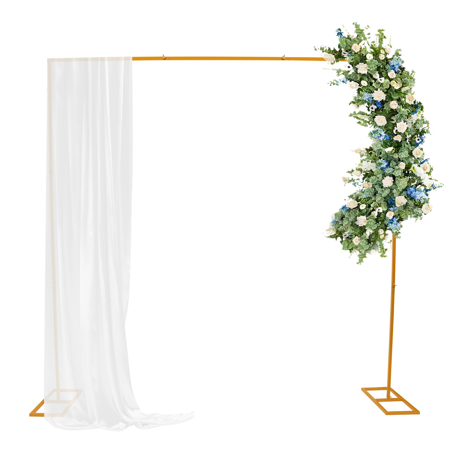 CNCEST YLJH2Y-000200 7.87-ft W x 7.87-ft H Arched Classic Gold Square Iron Adjustable Wrought iron Garden Arbor
