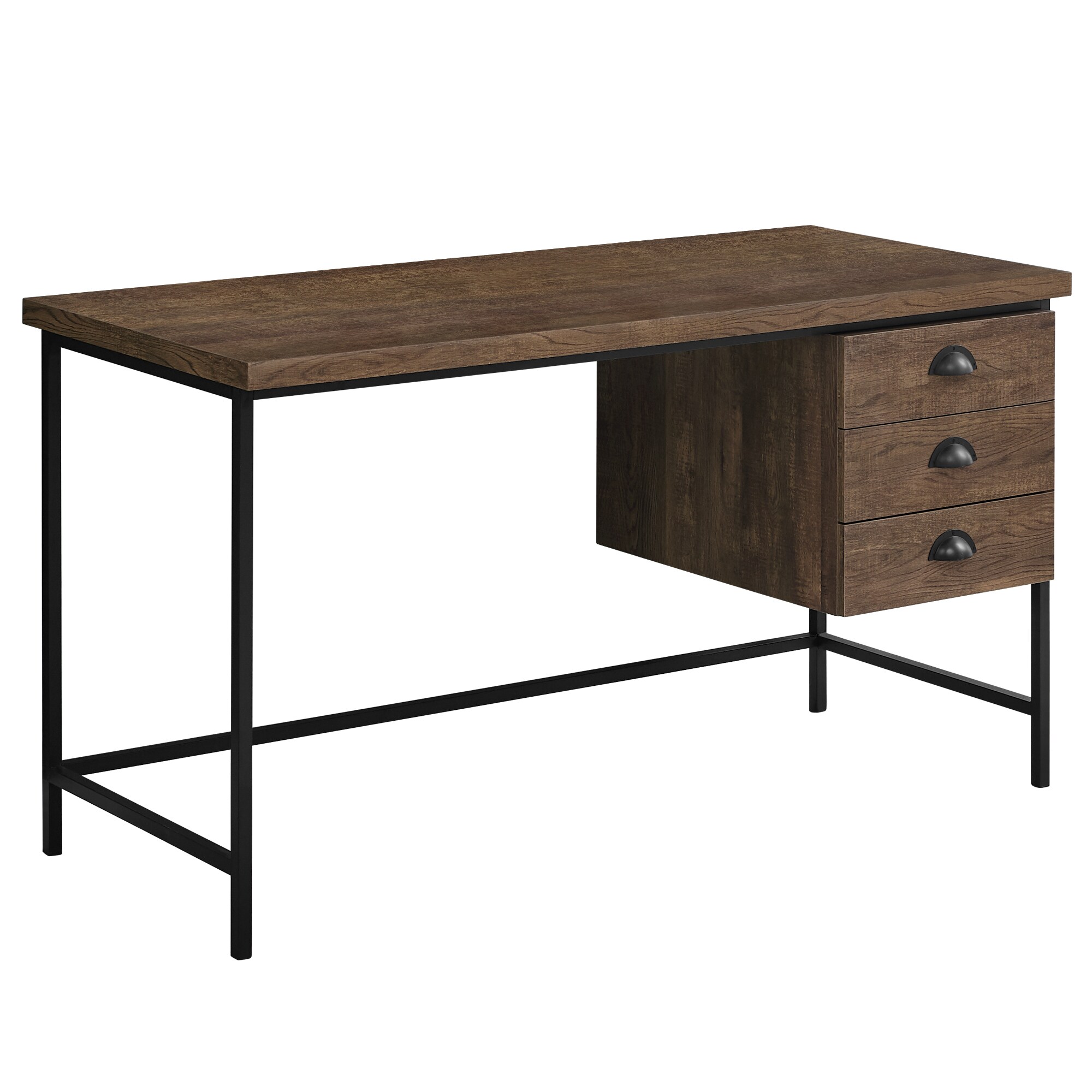 Monarch Specialties 55.25-in Brown Modern/Contemporary Rubberwood ...