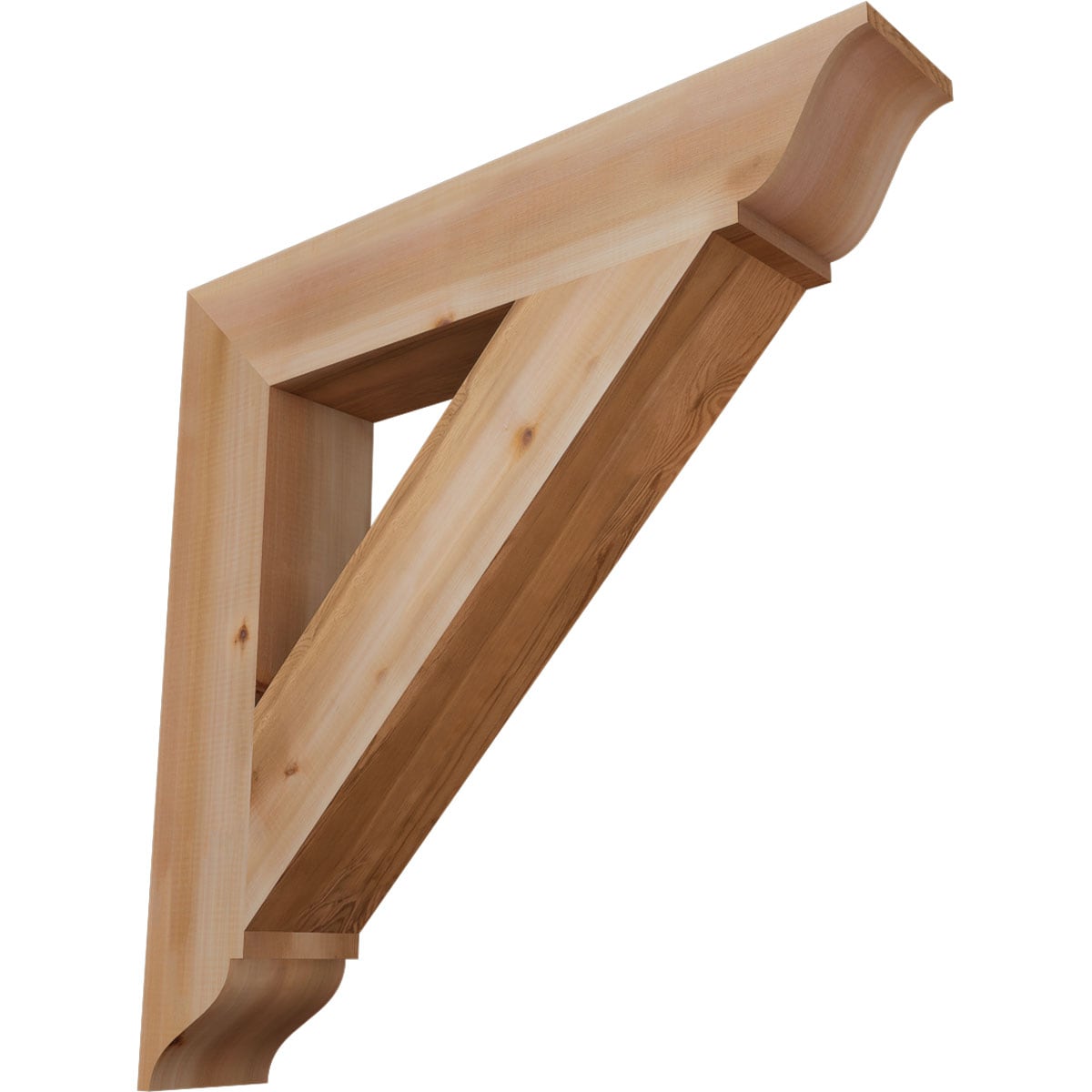 Ekena Millwork BKT06X34X34TRA01SWR Traditional traditional smooth 5-1/2-in x 34-in x 34-in Western red cedar Brown Wood Standard bracket