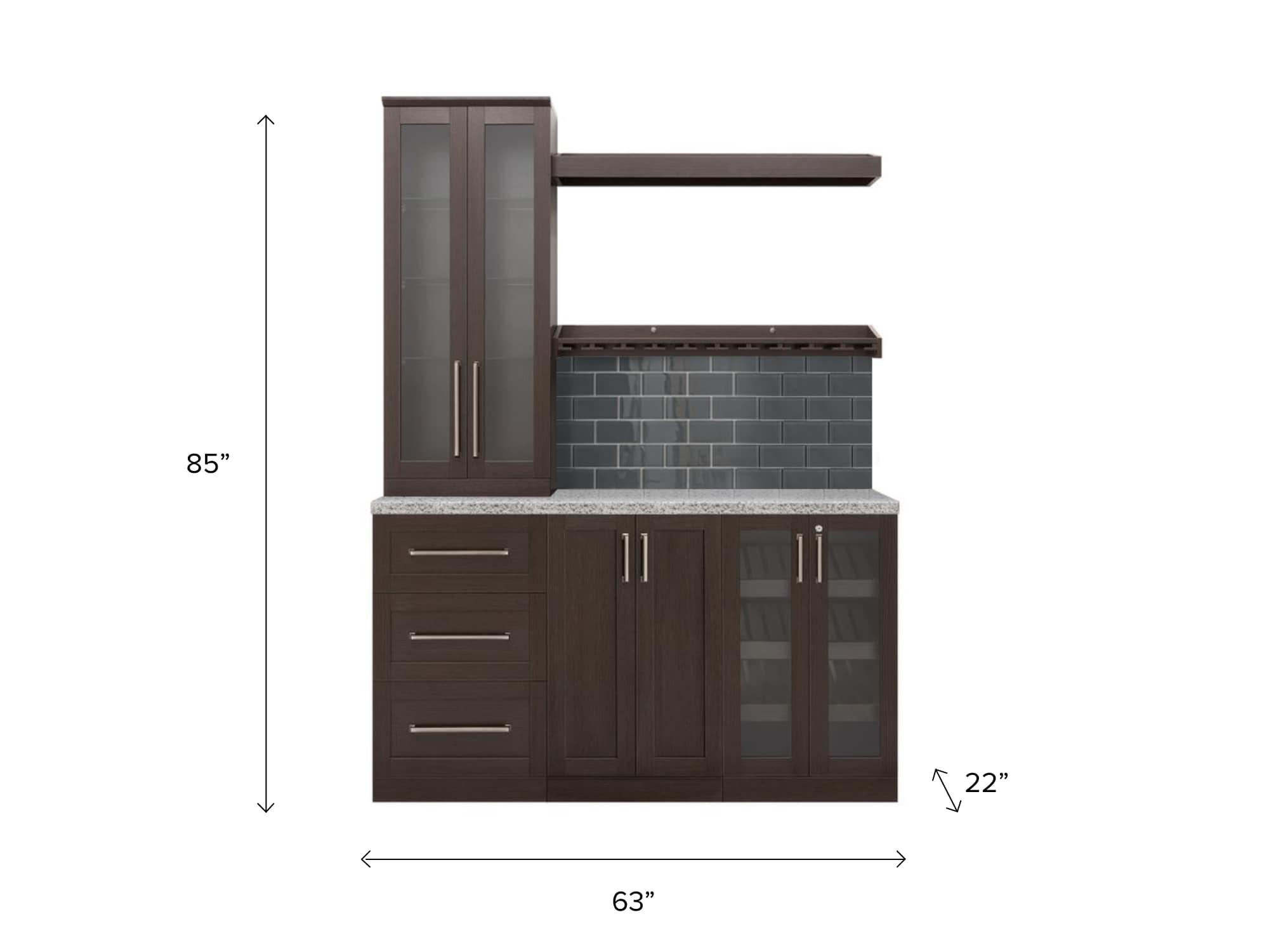 NewAge Products Home Bar 63-in x 85-in Brown Rectangle Cabinet in the ...