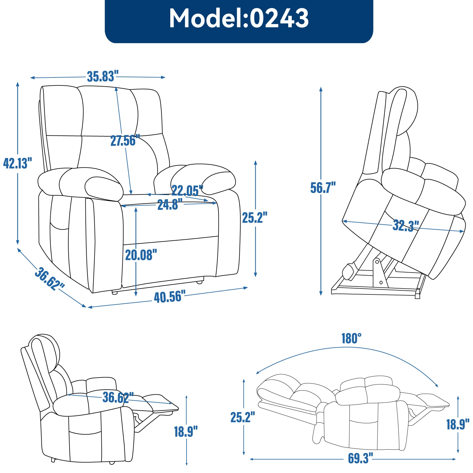 Tatayosi RY-3P264024 recliners - View #3
