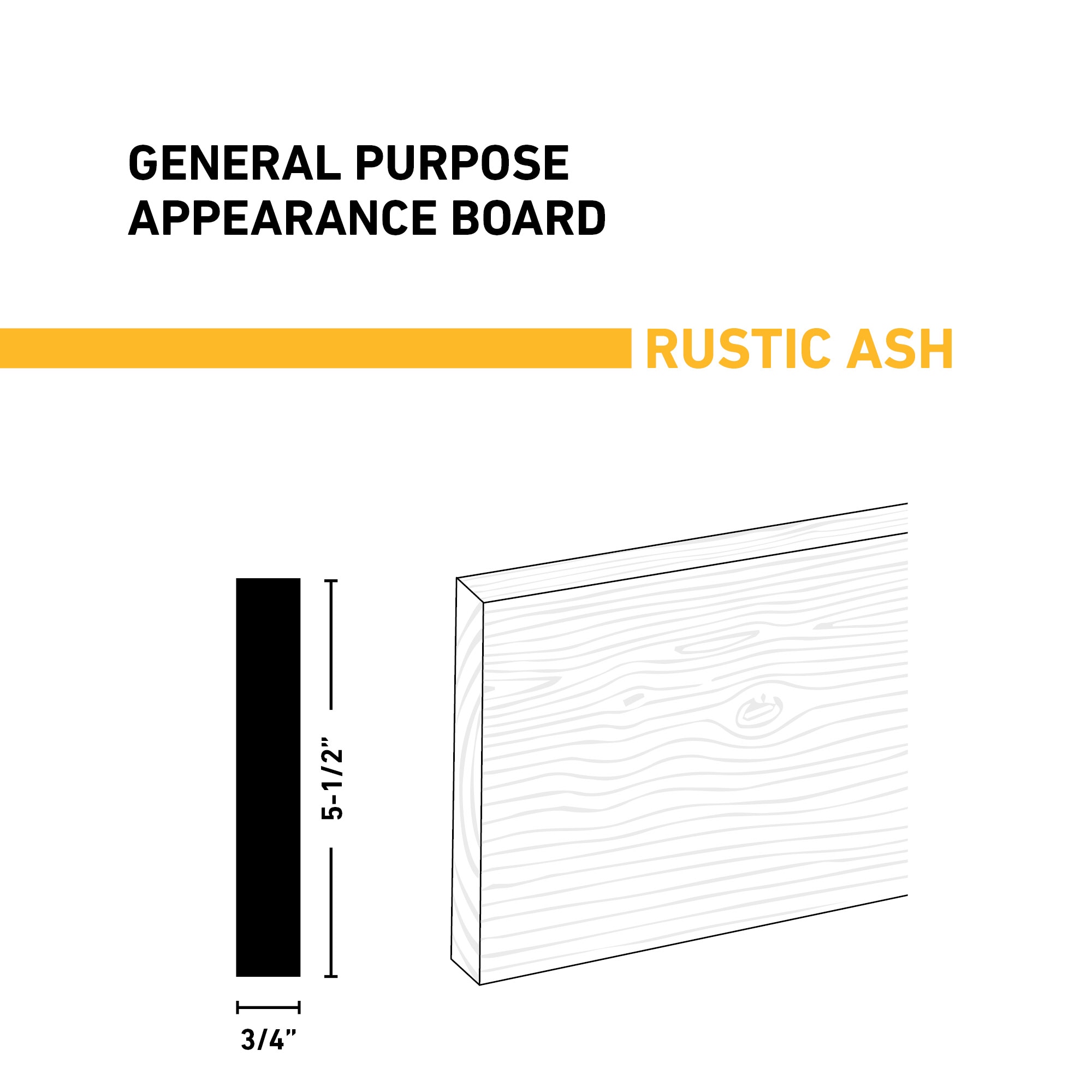 Ornamental Mouldings BRDRUS 1X6X6ASH Appearance-Boards - View #2