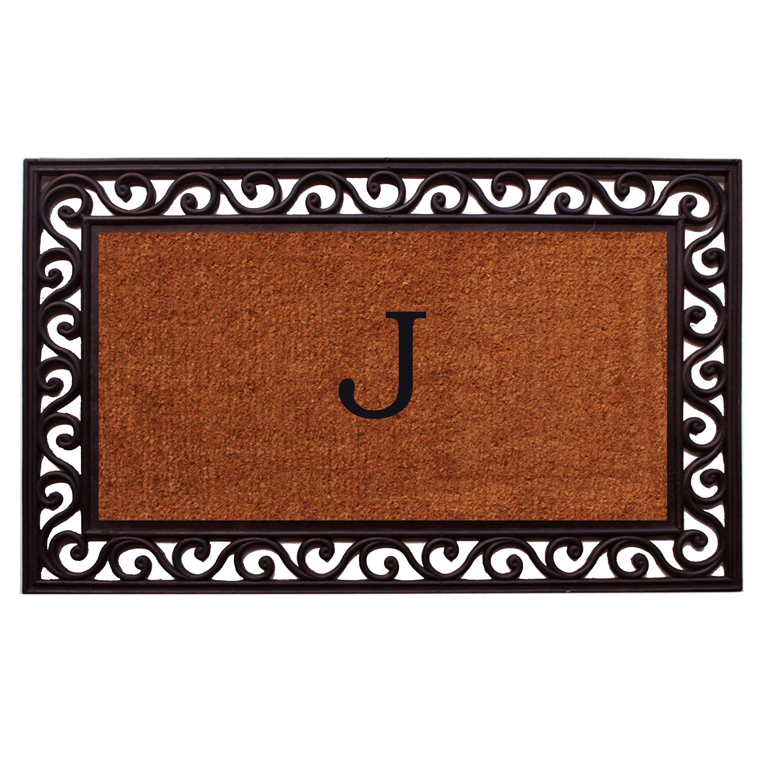 Callowaymills 100061830J 2-ft x 3-ft Natural/Black Coir/Rubber Rectangular Indoor or outdoor Decorative Door mat