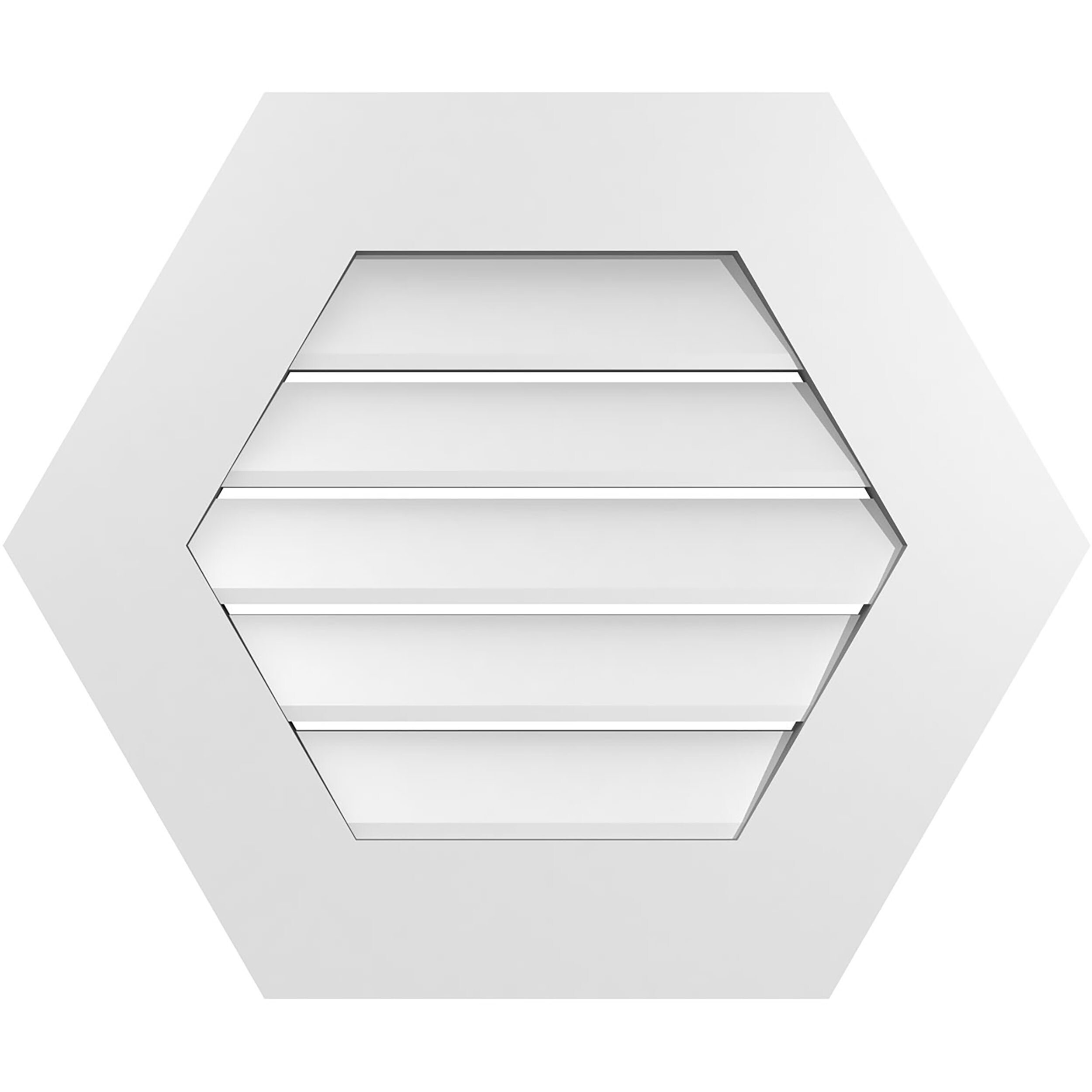 Ekena Millwork GVPHP24X2001SF 24-Inches x 20-Inches Off-white Peaked PVC Gable Louver Vent