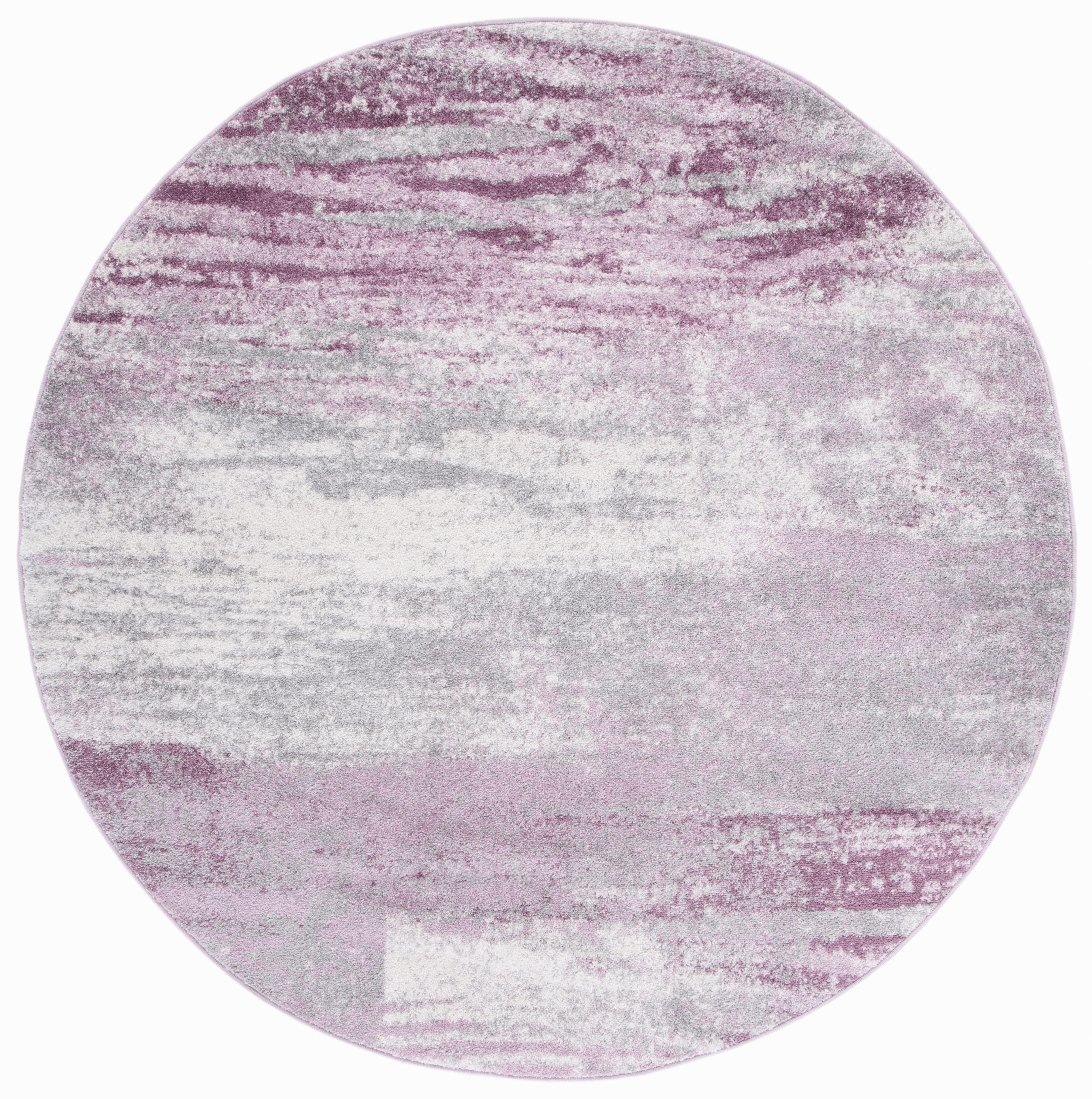 Safavieh ADR112V-6R Adirondack 6 x 6 (ft) Loomed Polypropylene Gray/Purple Round Indoor Abstract Lodge Area rug