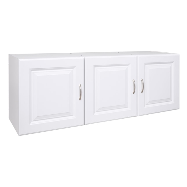 Estate 53 75 In W X 20 H Wood Composite White Wall Mount Utility Storage Cabinet The Cabinets Department At Lowes Com