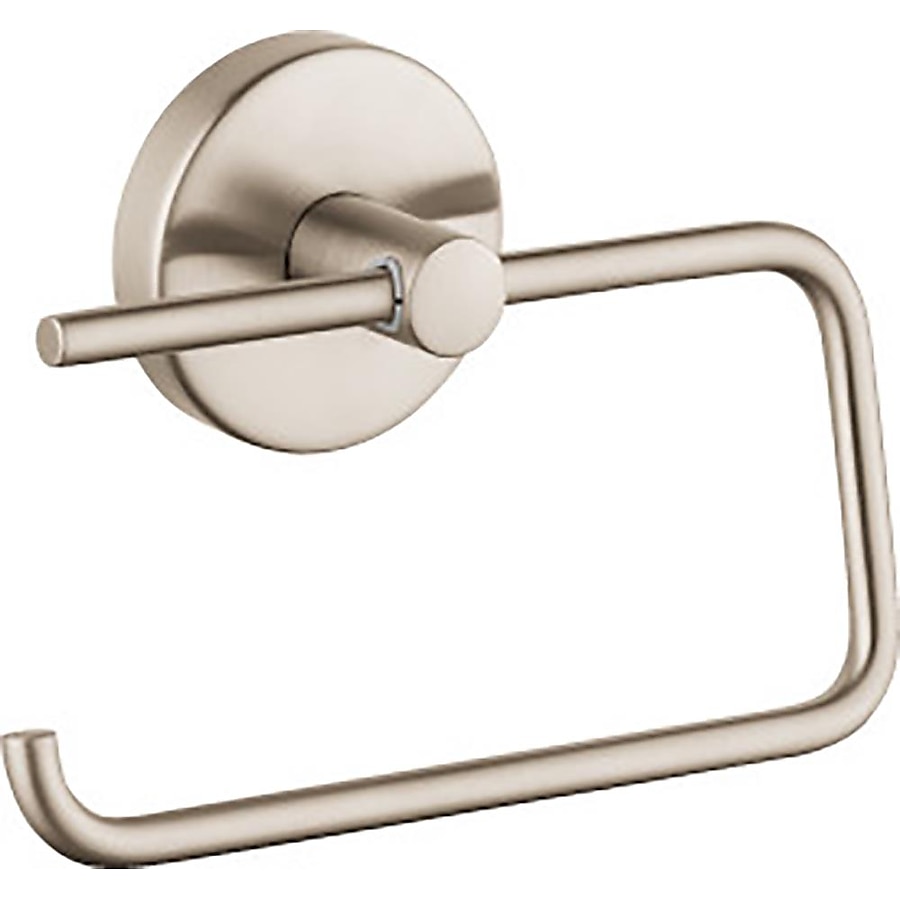 Hansgrohe Hg Accessories Brushed Nickel Wall Mount Single Post Toilet Paper Holder Hansgrohe Hg Accessories Brushed Nickel Wall Mount Single Post Toilet Paper Holder