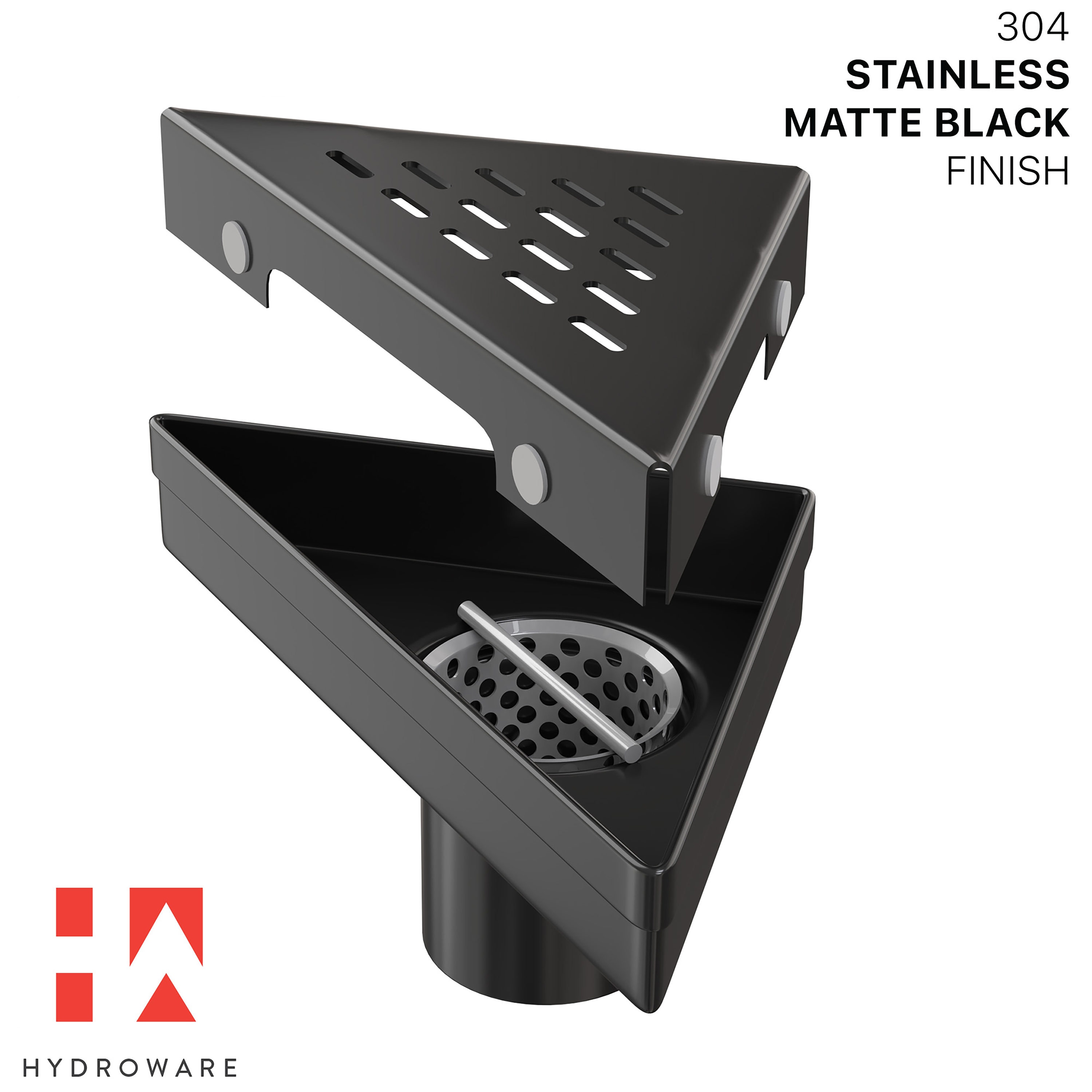 HYDROWARE HYD-0008 36 Stainless Steel Linear Drain Finish: Matte Black