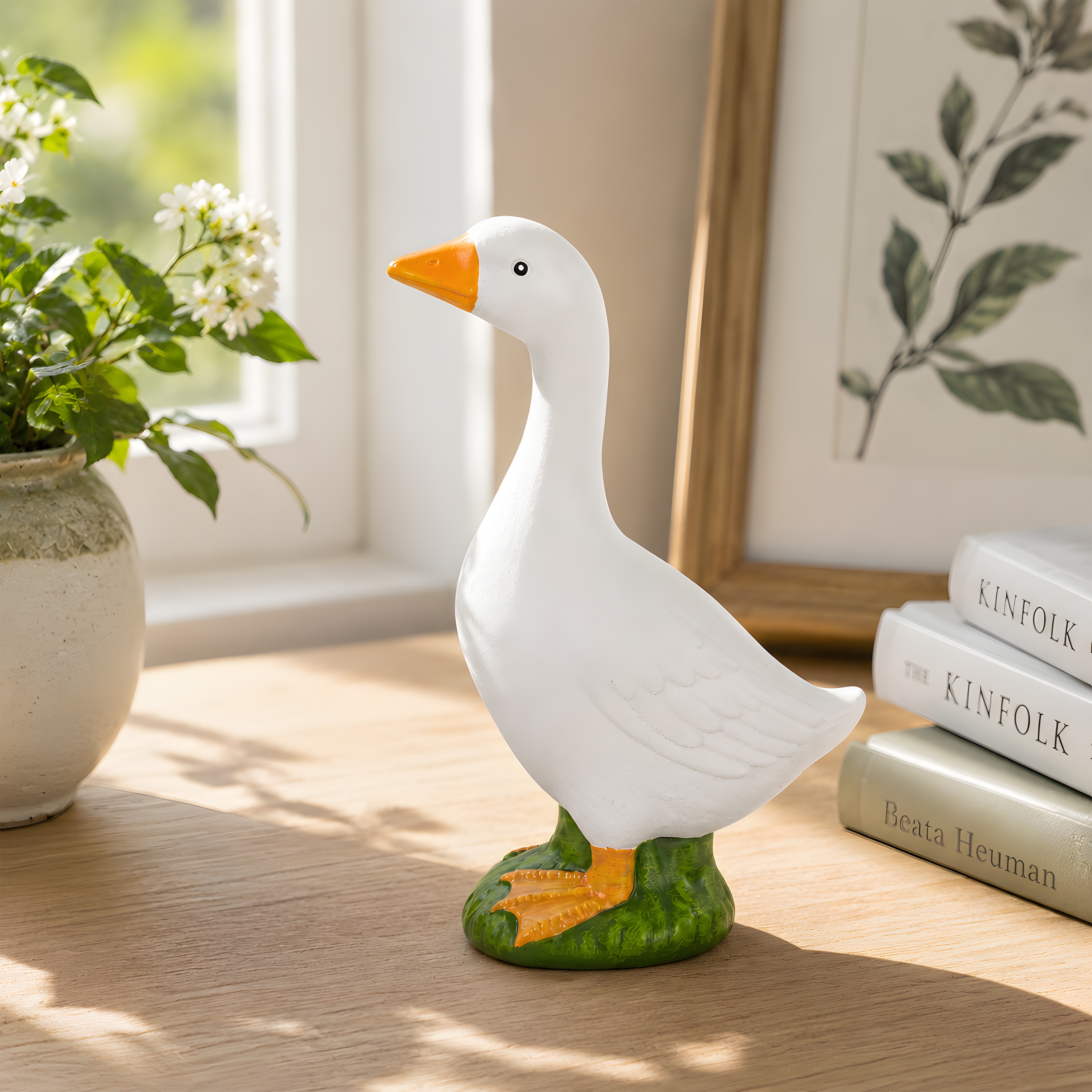 Style Selections - 5.5-in H x 3.15-in W White Animal Garden Statue