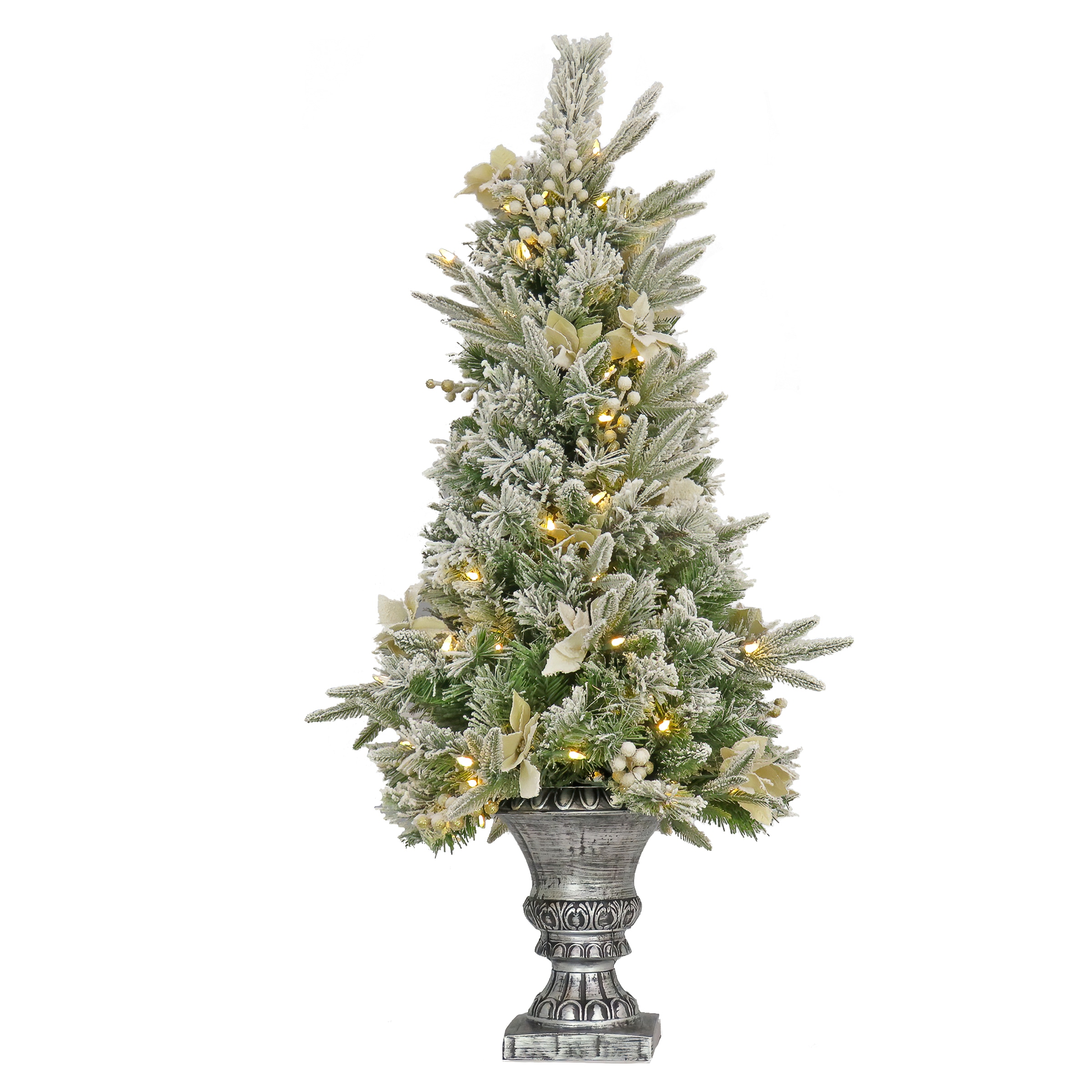 National Tree Company Frosted Colonial Fir 4-ft Pre-lit Artificial ...