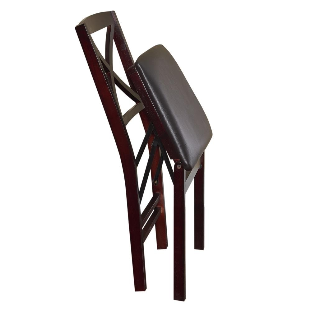 Brown Faux Leather High Cross Back Side Chair Set