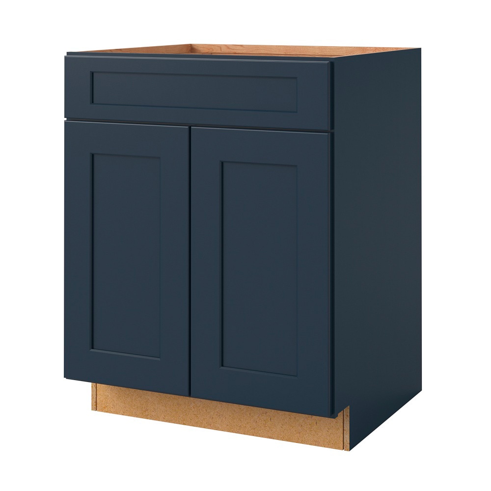 allen + roth 20280NV Port 27-in W x 34.5-in H x 24-in D Navy Base Fully assembled Cabinet (Flat Panel Shaker)