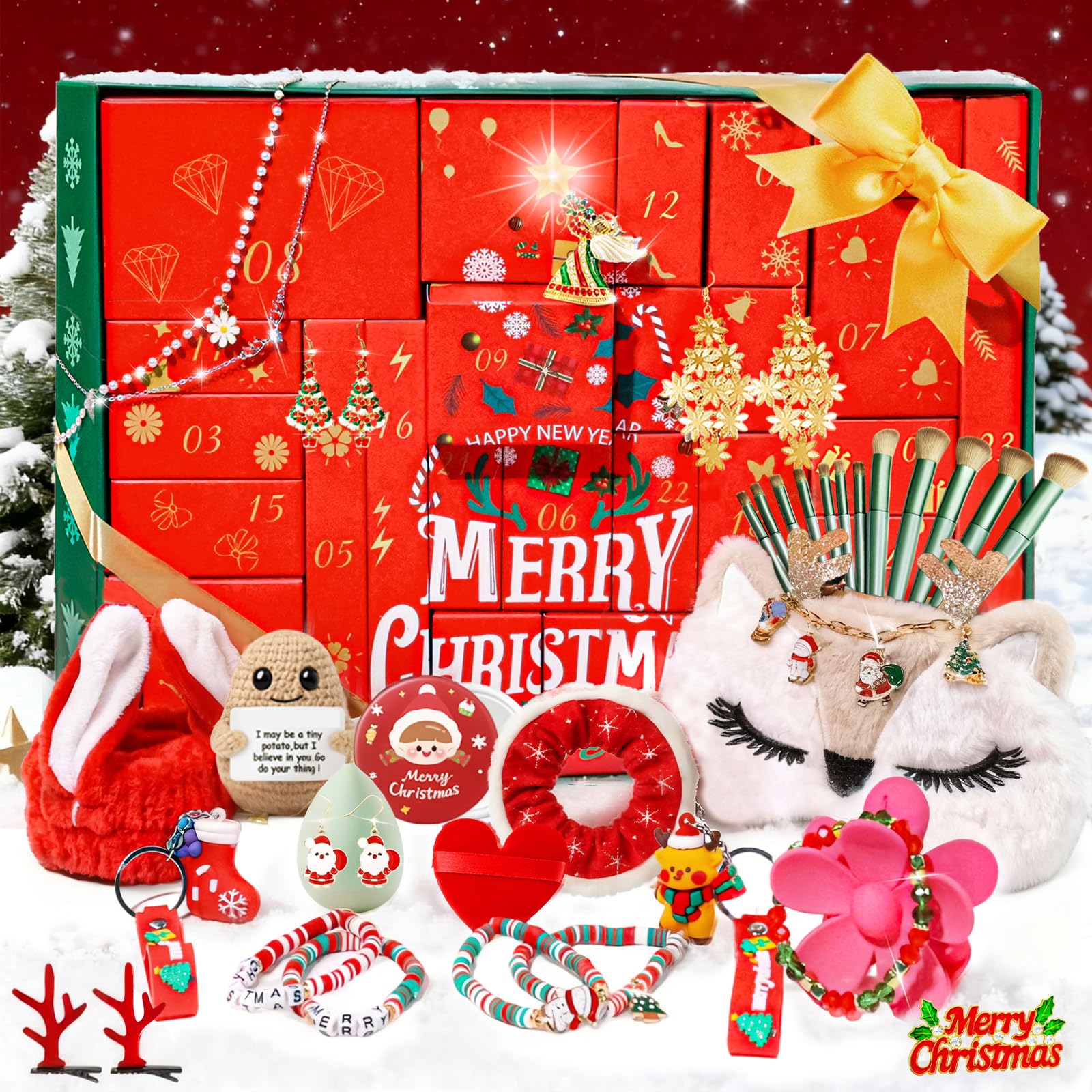 Aoibox 24 Piece Beauty Advent Calendar 2025 for Teen Girls and Women ...