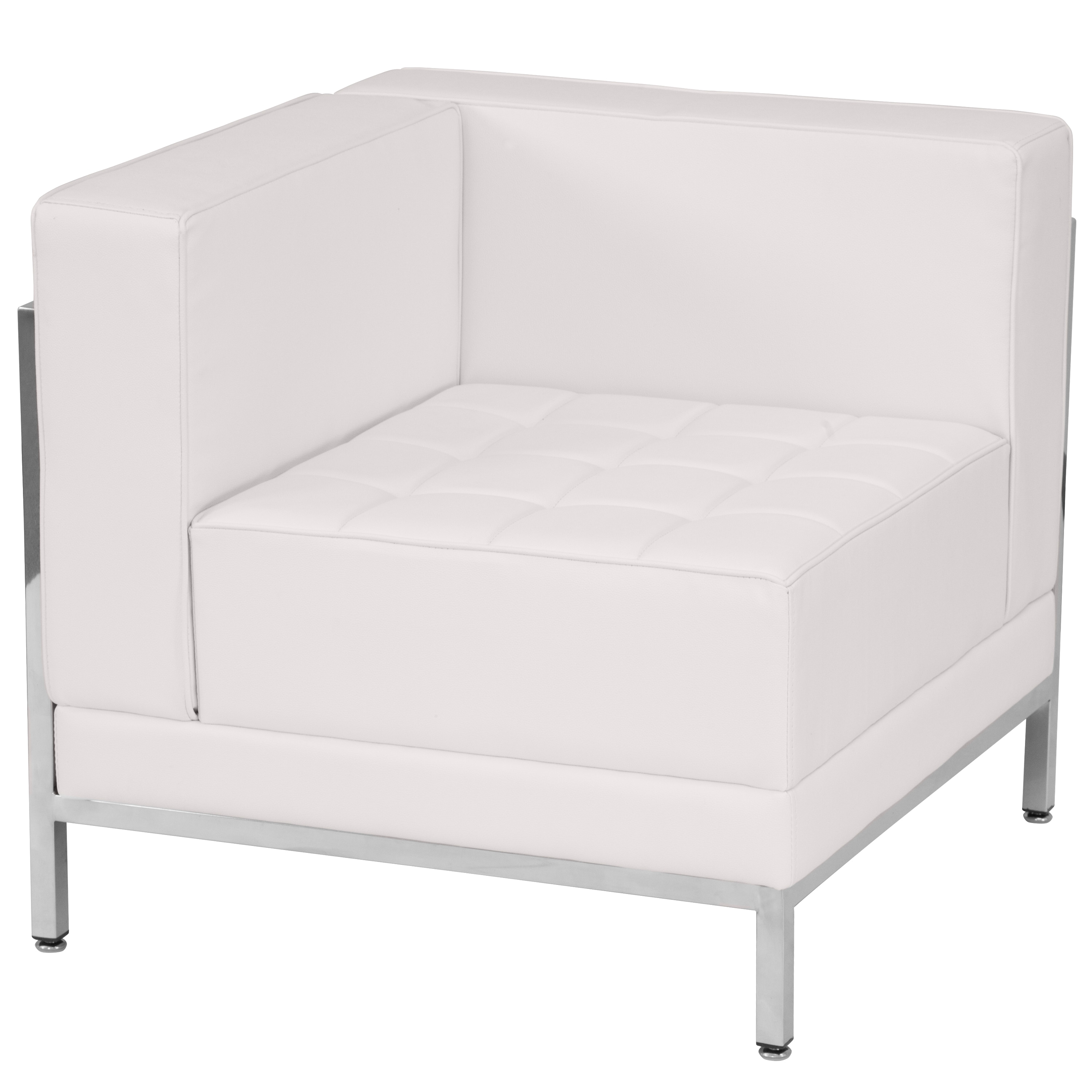 Flash Furniture 847254098526 HERCULES Imagination Series Modern Melrose White Faux leather Accent Chair