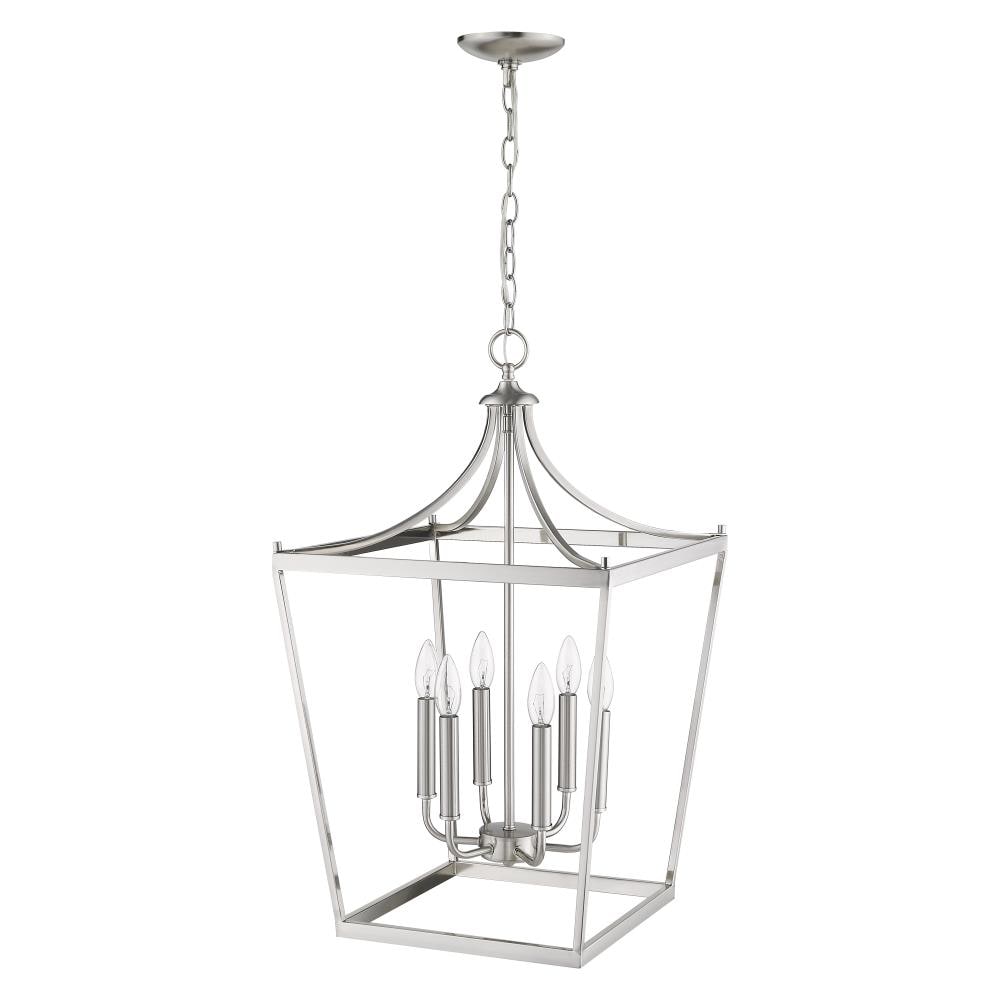 Kennedy Satin Nickel 6-Light Open Cage Chandelier