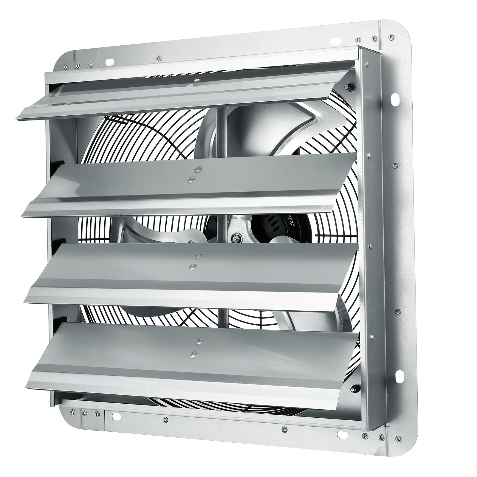 Mecale 16-in Shutter Exhaust Fan Wall Mount 2000 CFM AC Motor Aluminum Silver #VOL-1A62OT