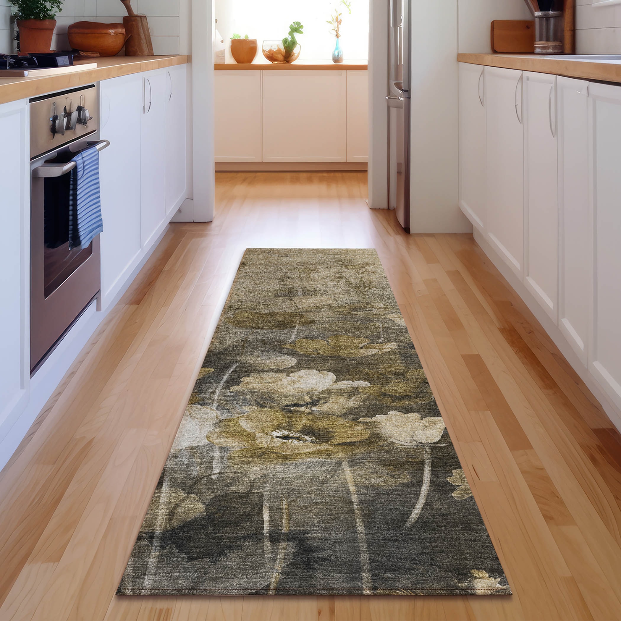 Addison Rugs AMF613TP2X8 Mayfield AMF613TP 2 x 7 (ft) Loomed Polyester Taupe Rectangular Indoor Geometric Machine washable Area rug