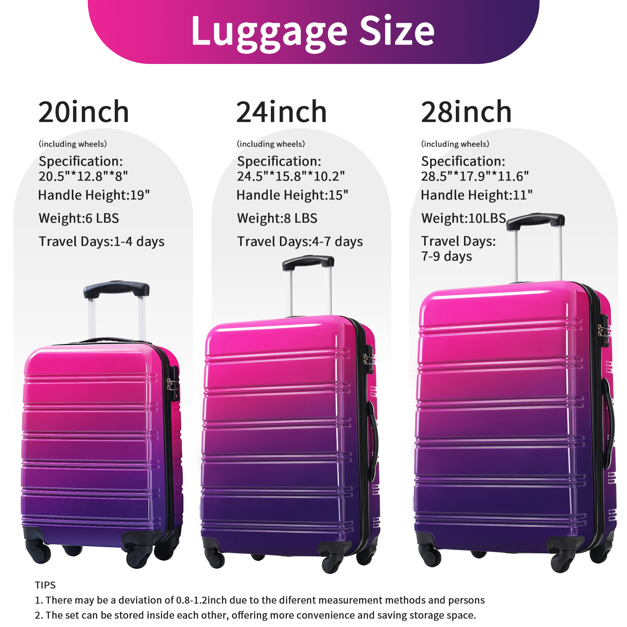SINOFURN SYD9400020BK Luggage-And-Luggage-Sets - View #2