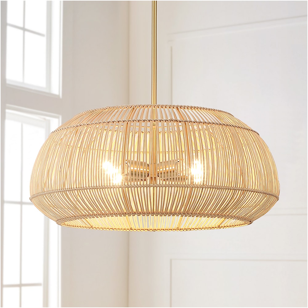 True Fine TD90065C 4 -Light Brass Coastal Cage For Use in Bedrooms, Dining Rooms, Foyers, Kitchens, Living Rooms Chandelier