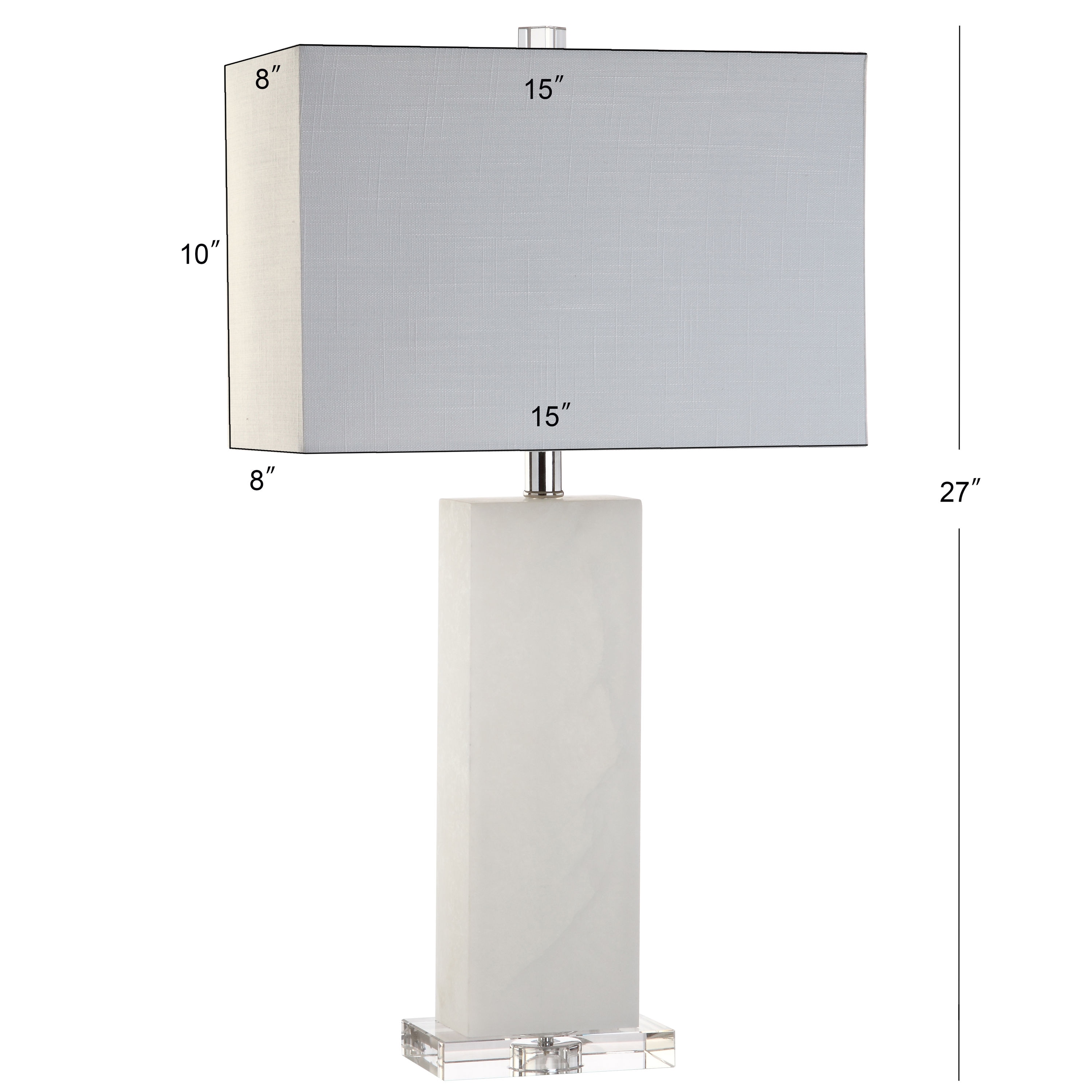 Holtz 27" White Alabaster Table Lamp with Acrylic Base