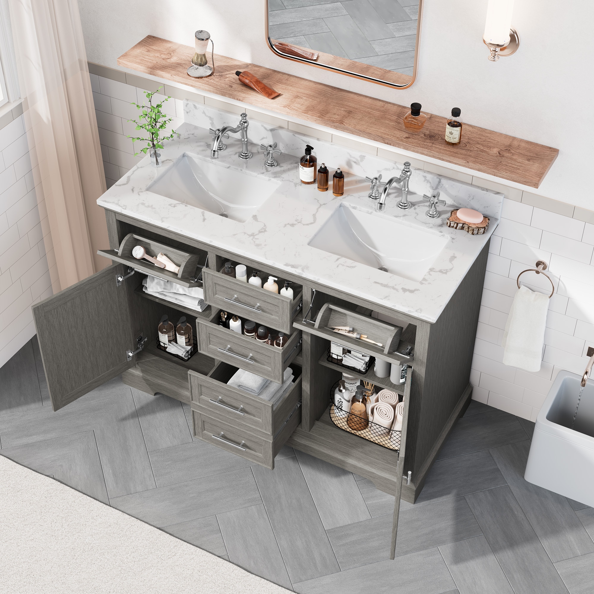 VOUA SAF-DSRCJ-GY1 Bath-Vanity-Combo - View #3
