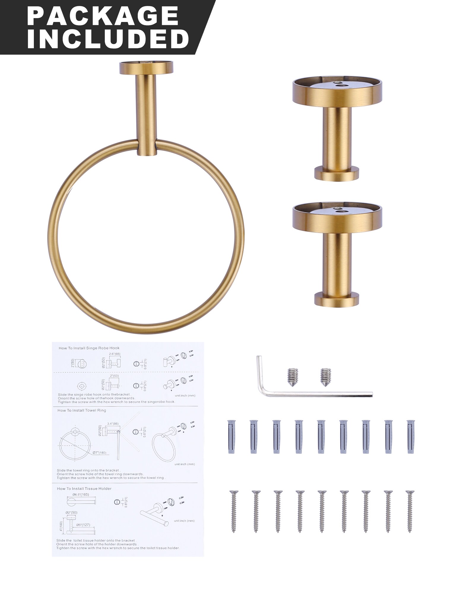 WOWOW 410173G Decorative-Bath-Hardware-Kits - View #8