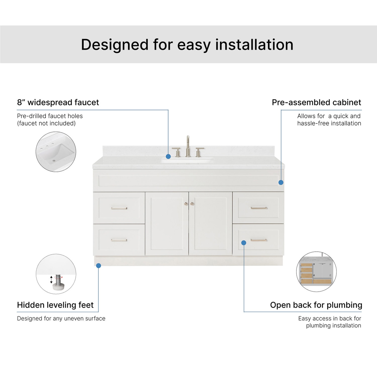 ARIEL F066SCQRVOWHT Bath-Vanity-Combo - View #7