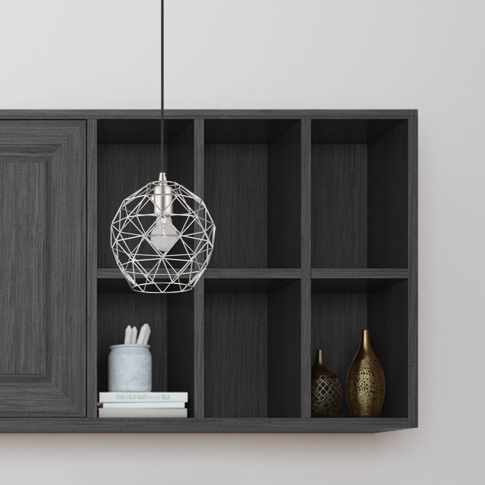 Brushed Nickel 1-Light LED Mini Globe Pendant for Indoor/Outdoor