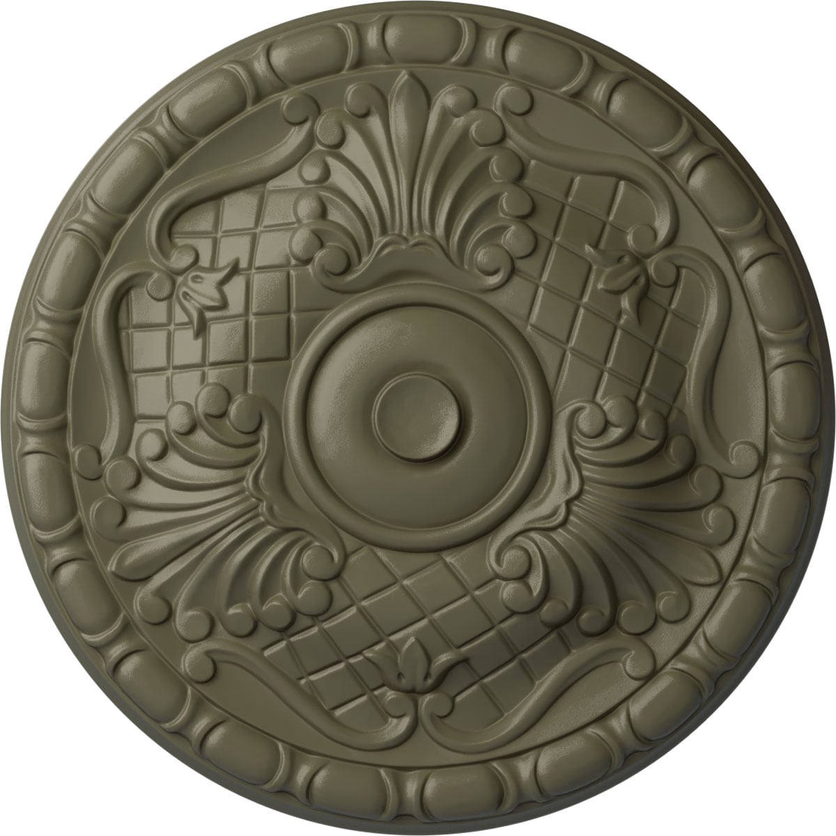 Ekena Millwork CM16AMSSF Amelia 15.75-in W x 15.75-in L Painted Spartan Stone Polyurethane Whole Ceiling Medallion