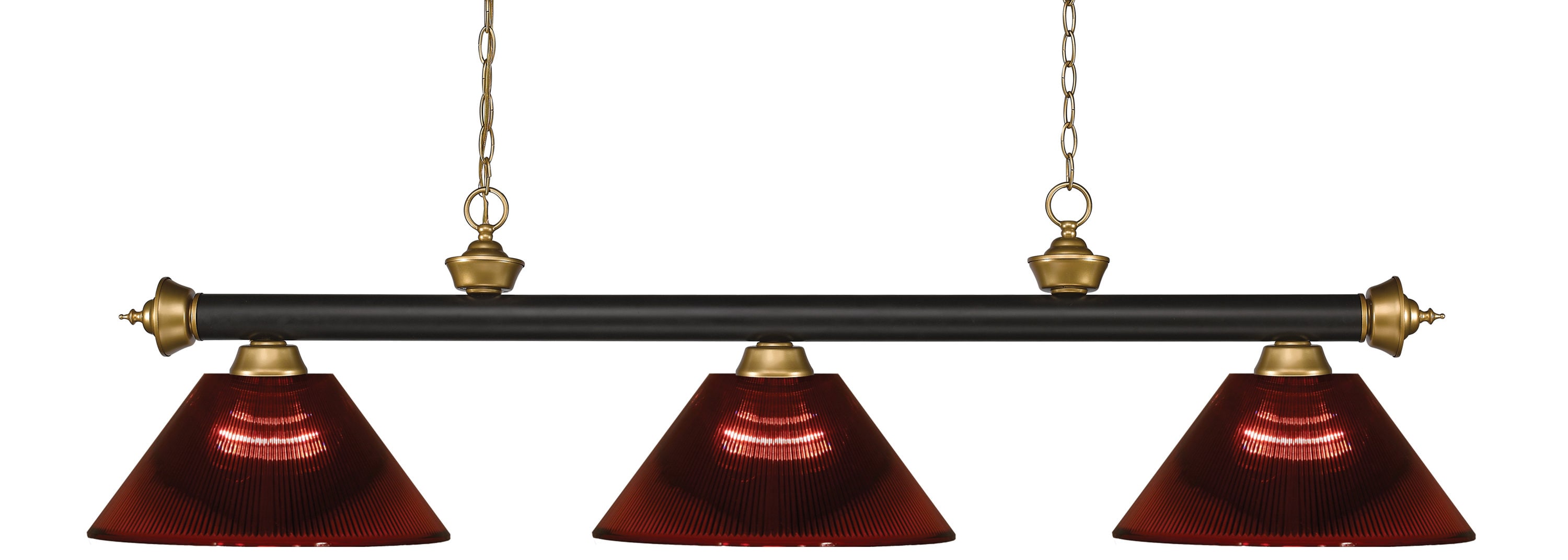 Z-Lite 200-3BRZ+SG-ARBG Riviera Bronze + Satin Gold Incandescent Medium base (E-26) Pool Table Lighting