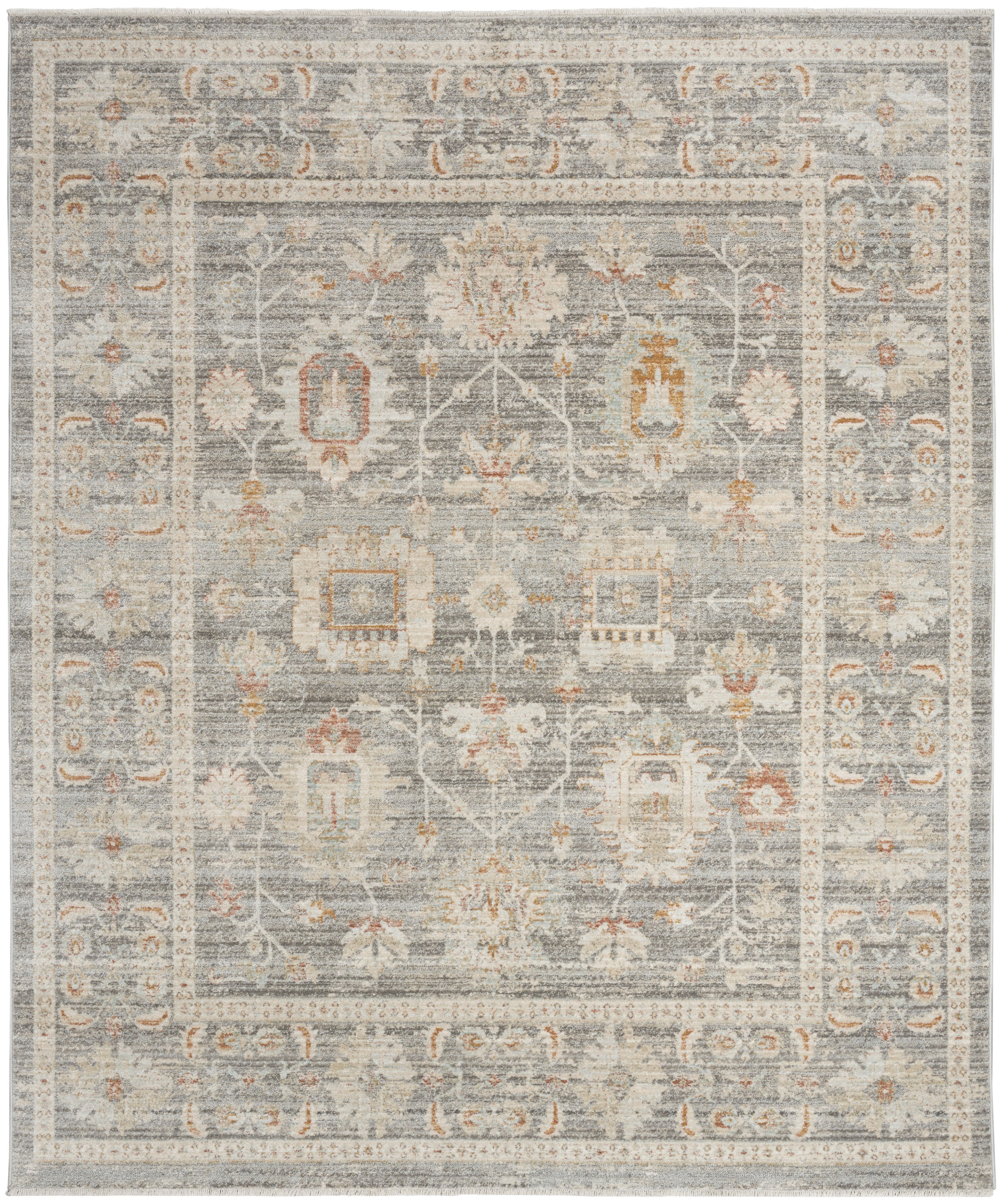 Gray 8' x 10' Vintage Synthetic Persian Area Rug