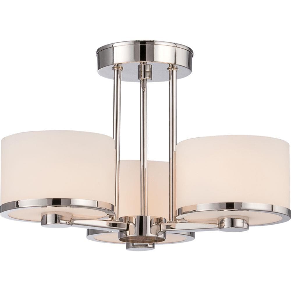  LW-SC533398 3-Light Polished Nickel Semi-Flush mount light