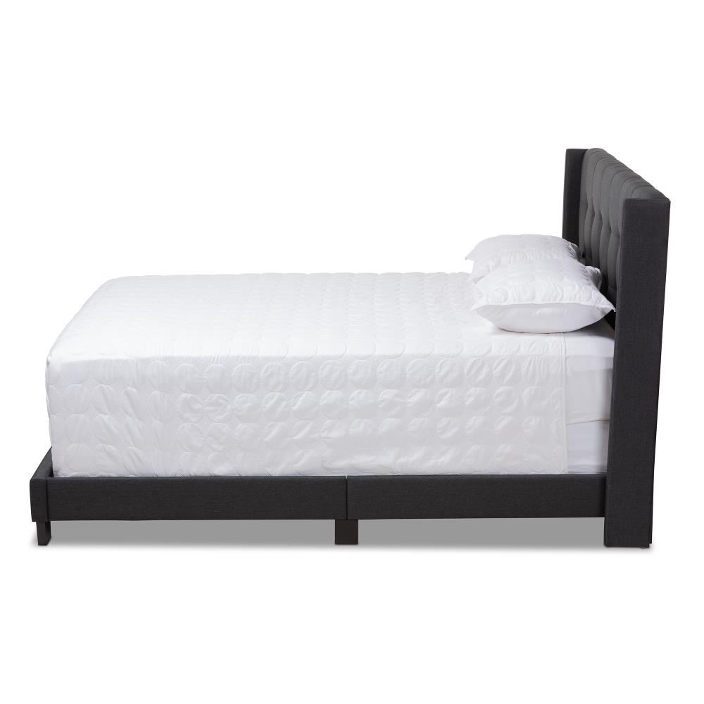 Baxton Studio Lisette Charcoal Queen Composite Upholstered Bed in